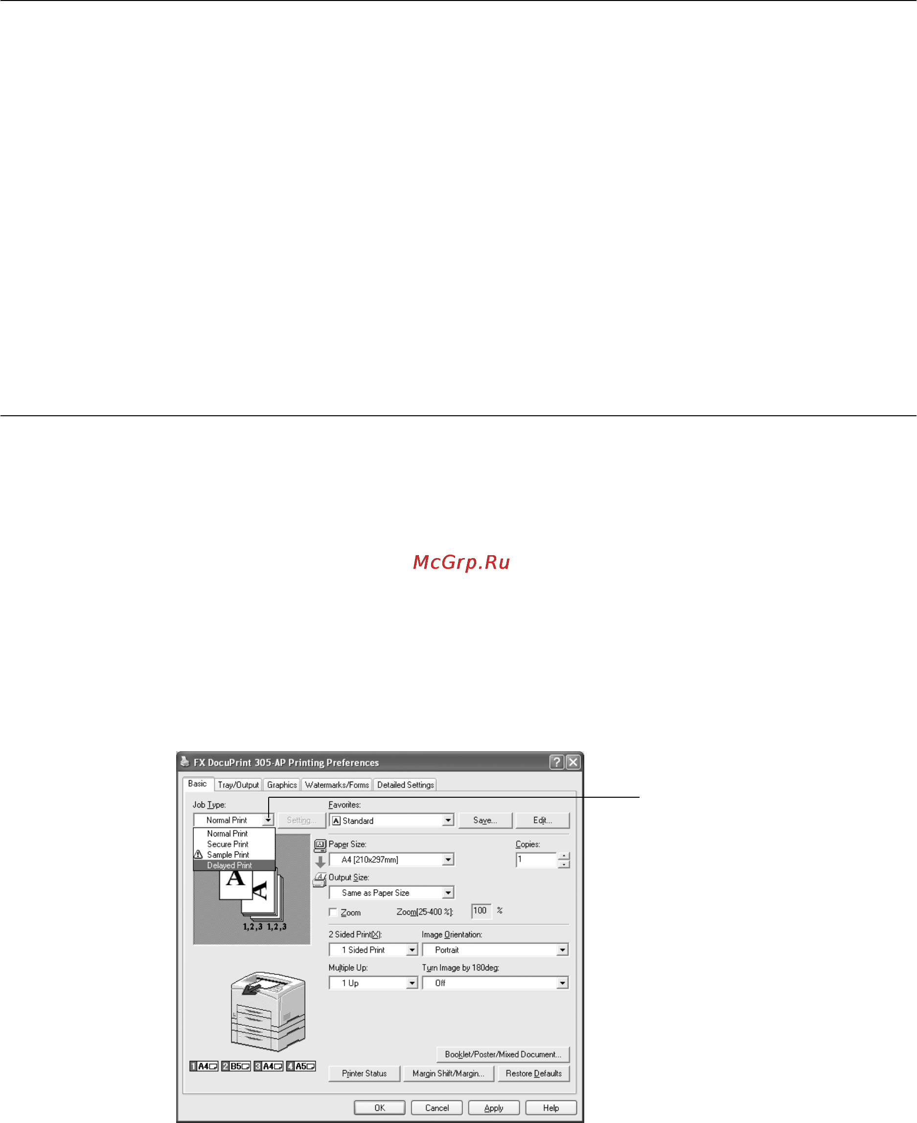Xerox DocuPrint 255 [44/190] Печать в указанное время отложенная печать
