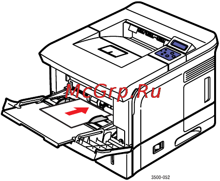 Xerox Phaser 3500 [35/65] Загрузка бумаги нестандартного размера в лоток 1 многоцелевой