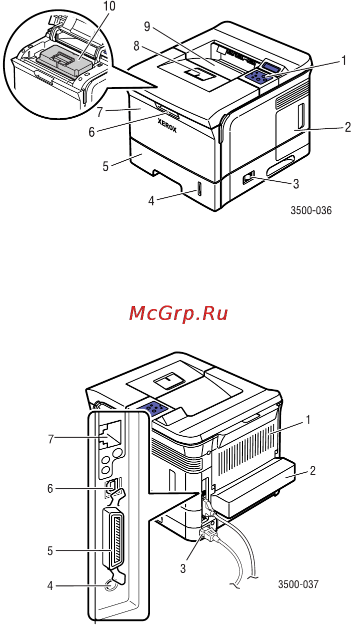 Xerox Phaser 3500N [7/65] Вид сзади