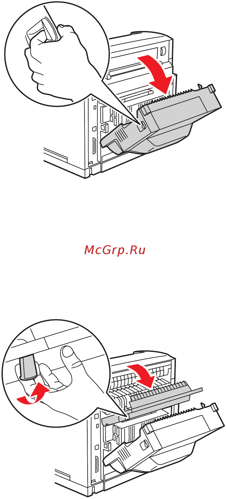 Xerox Phaser 4510 [112/144] Застревание на выходе и застревание в задней крышке с блоком двусторонней печати
