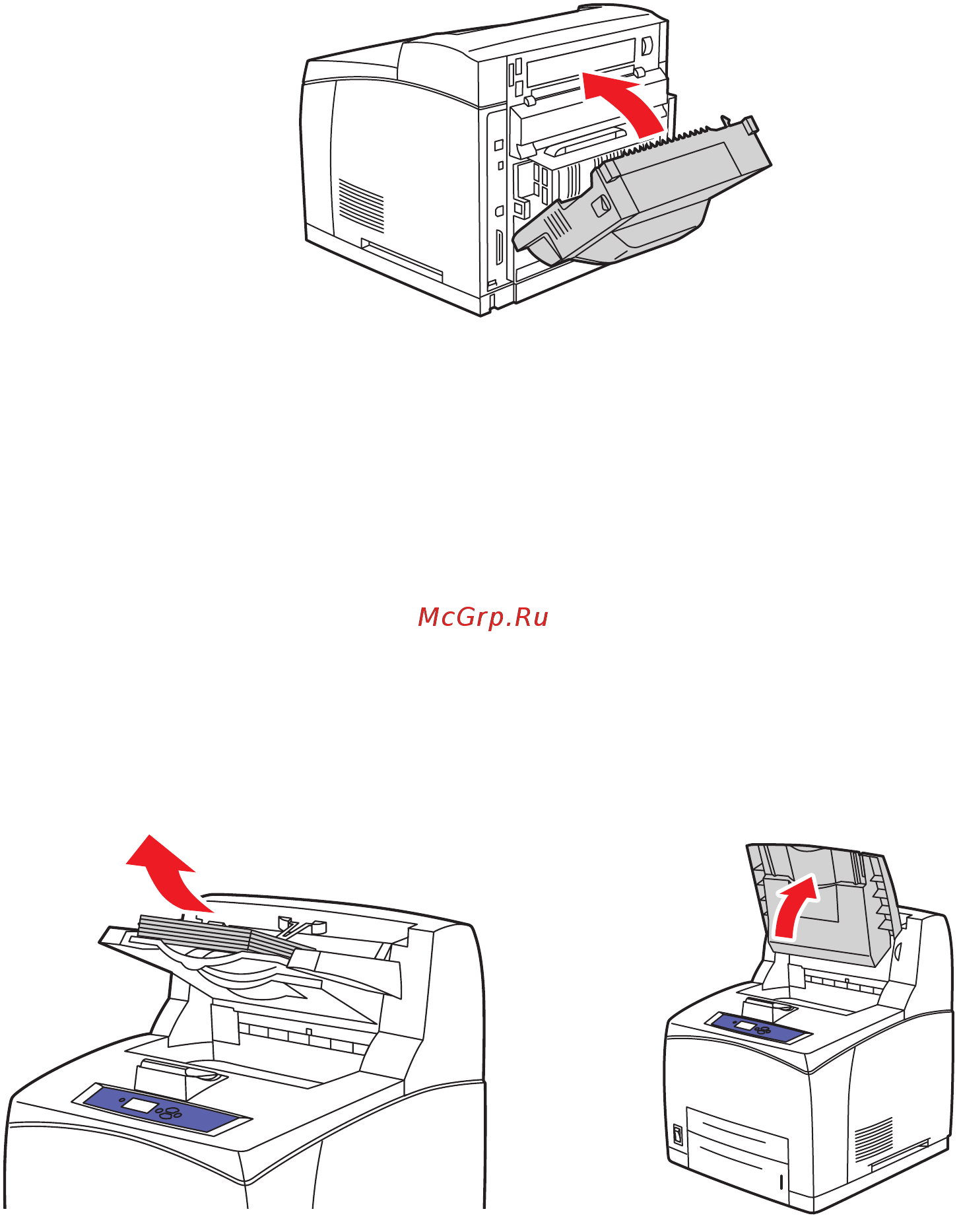 Xerox Phaser 4510 [114/144] Застревание на выходе для устранения откройте верхнюю крышку