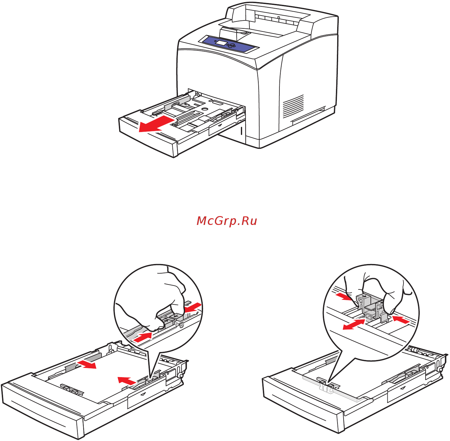 Xerox Phaser 4510DX [39/144] Загрузка бумаги в лоток 1