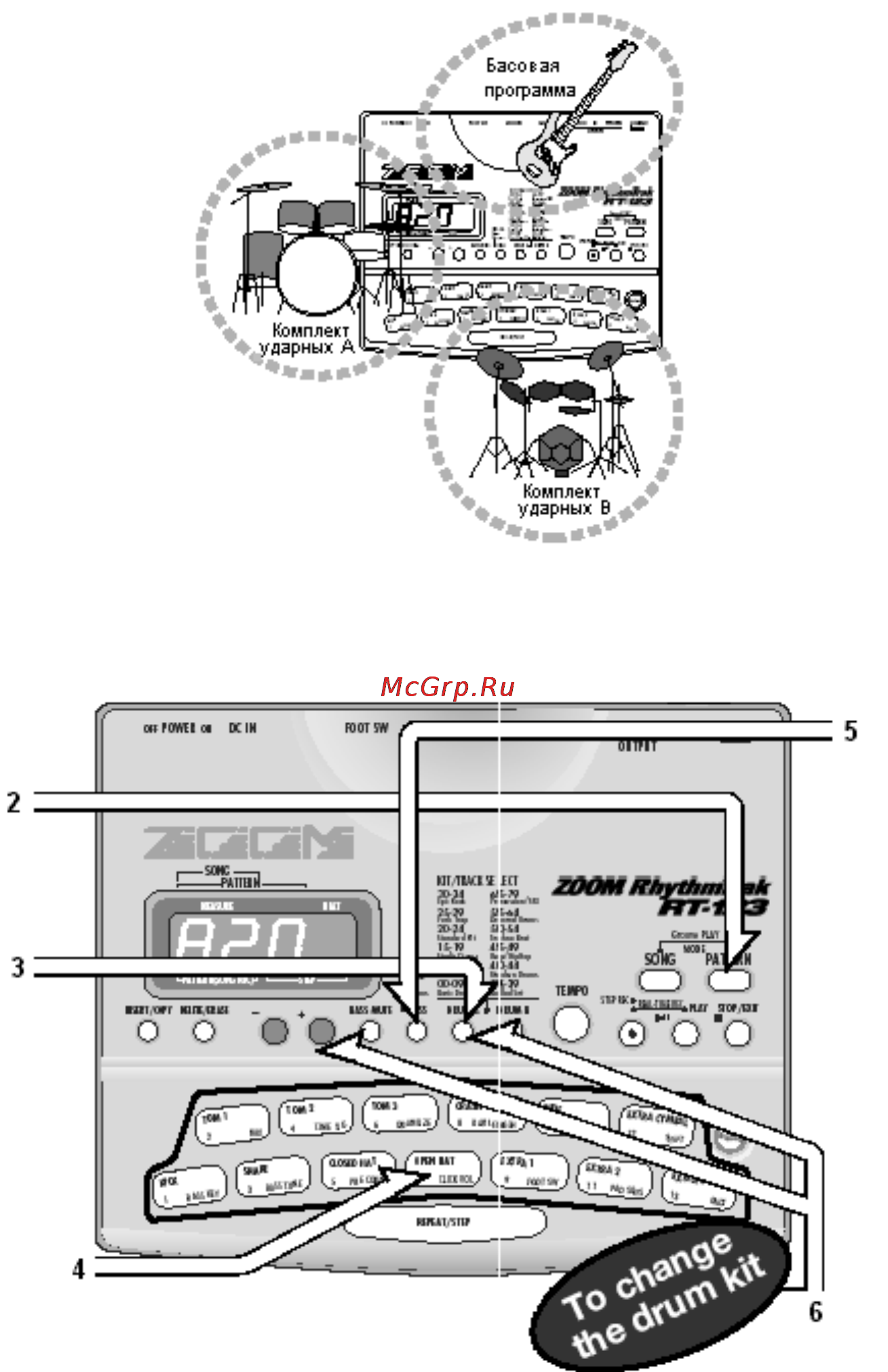 Zoom RT-223 [8/53] Краткое руководство 2 использование пэдов