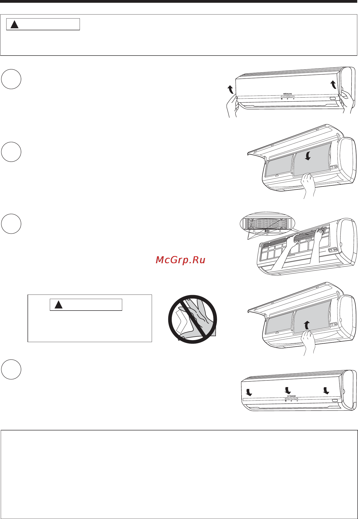 Hitachi RAS-24LH1 / RAC-24LH1 [20/27] Установка воздухоочистительных фильтров