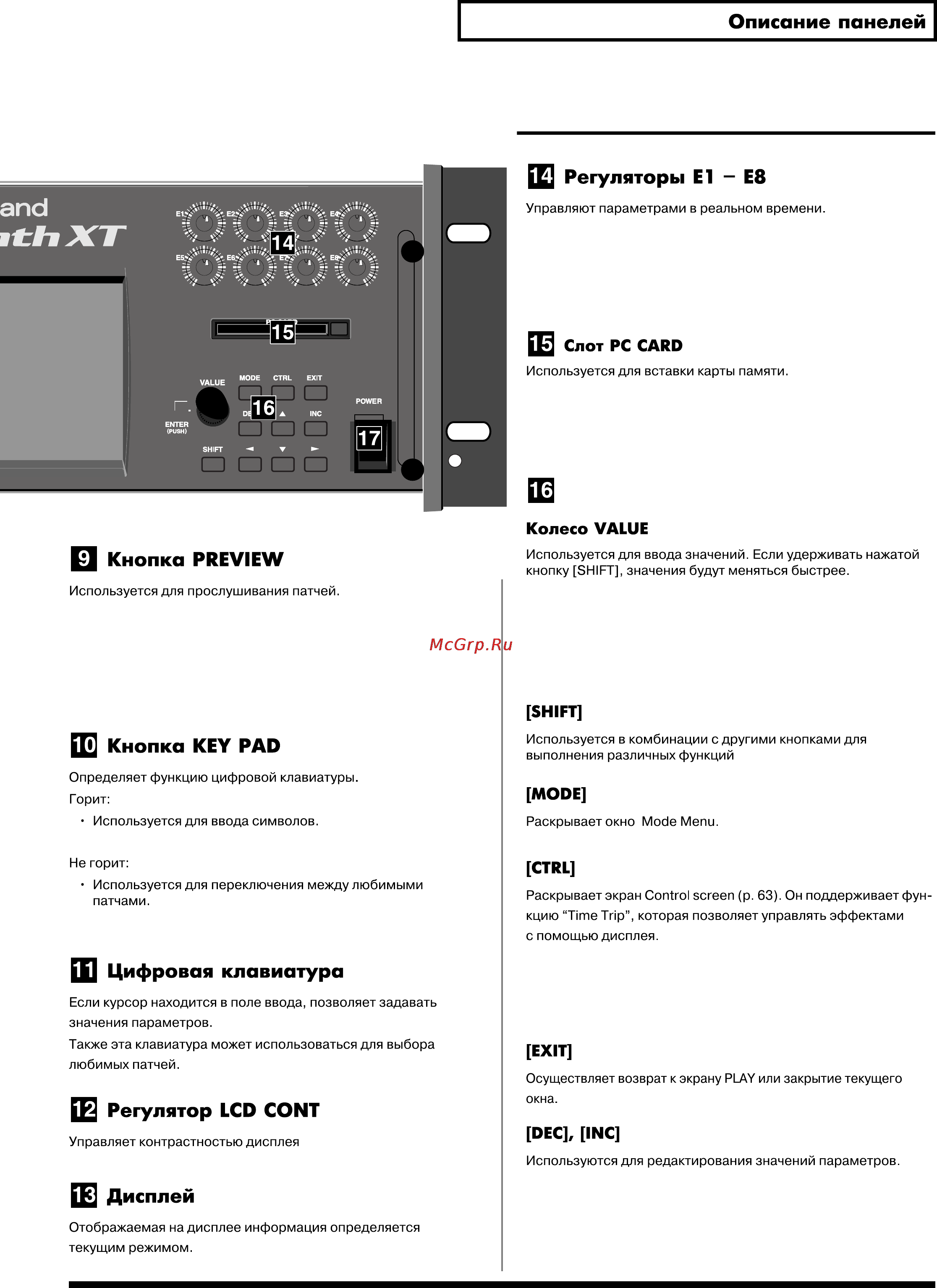 Roland V-SYNTH XT [7/26] Ej кнопка preview
