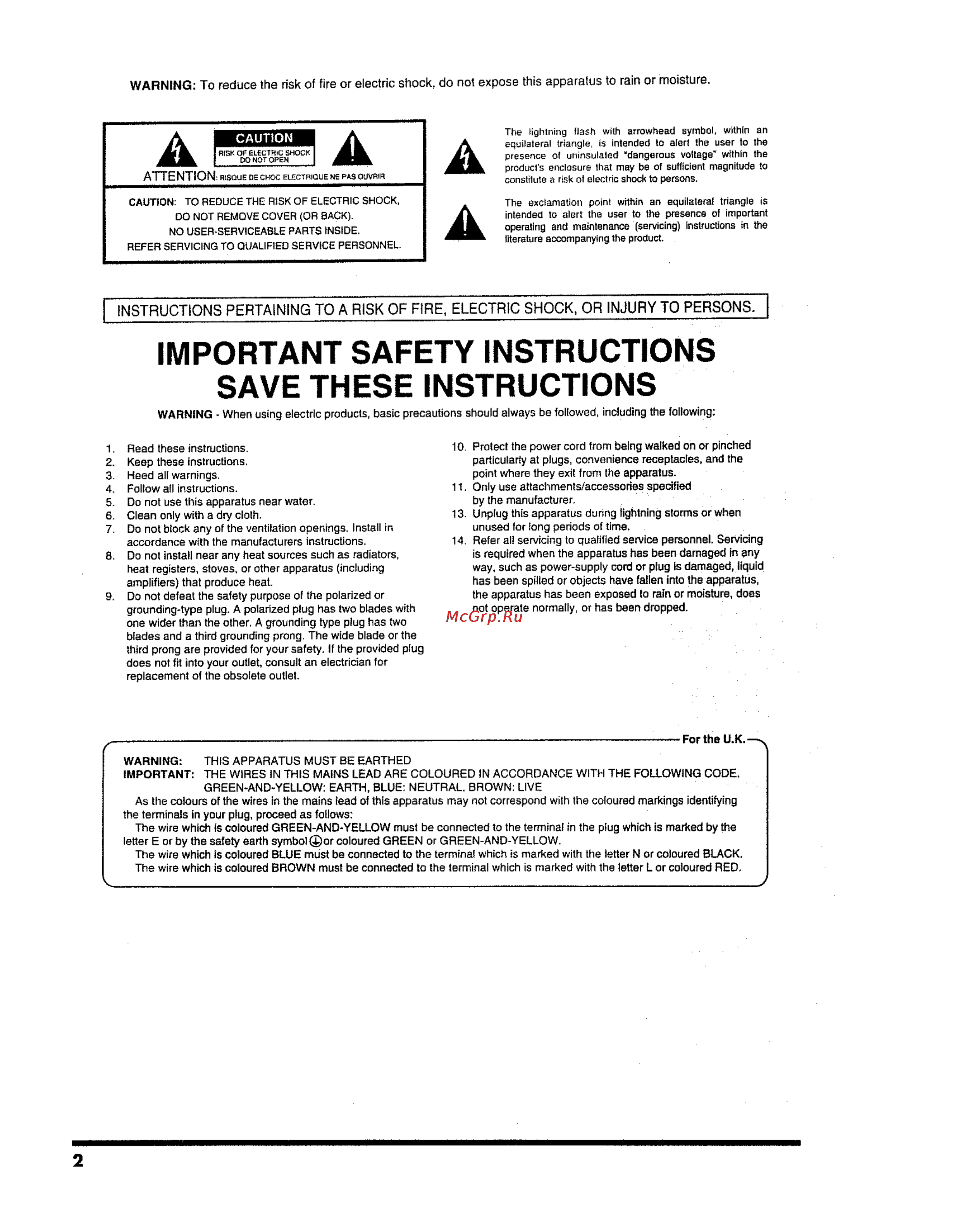 Roland PM-10 [2/10] Important safety instructions