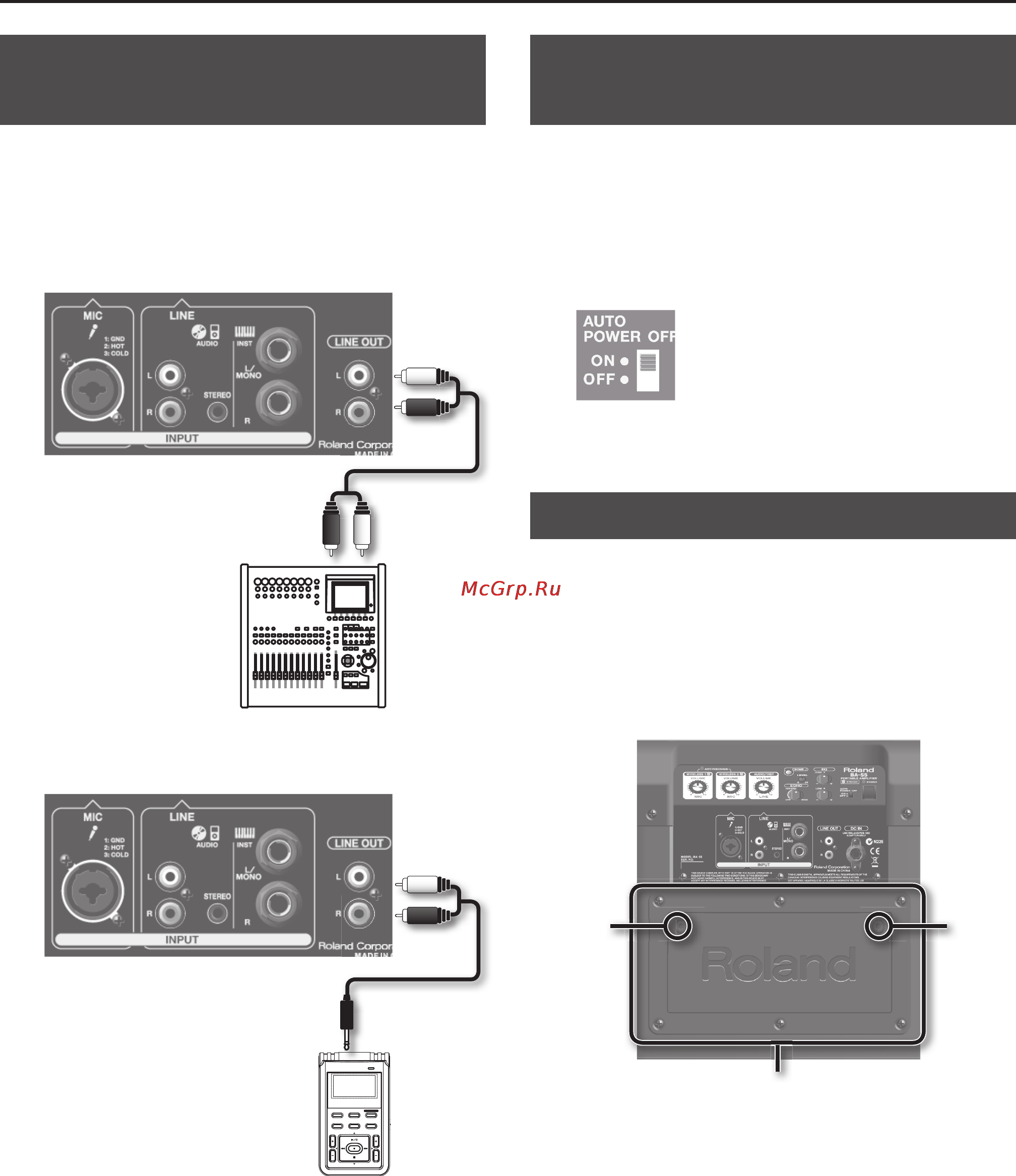 Roland BA-55 [16/24] Автоматическое отключение пита ния auto power off