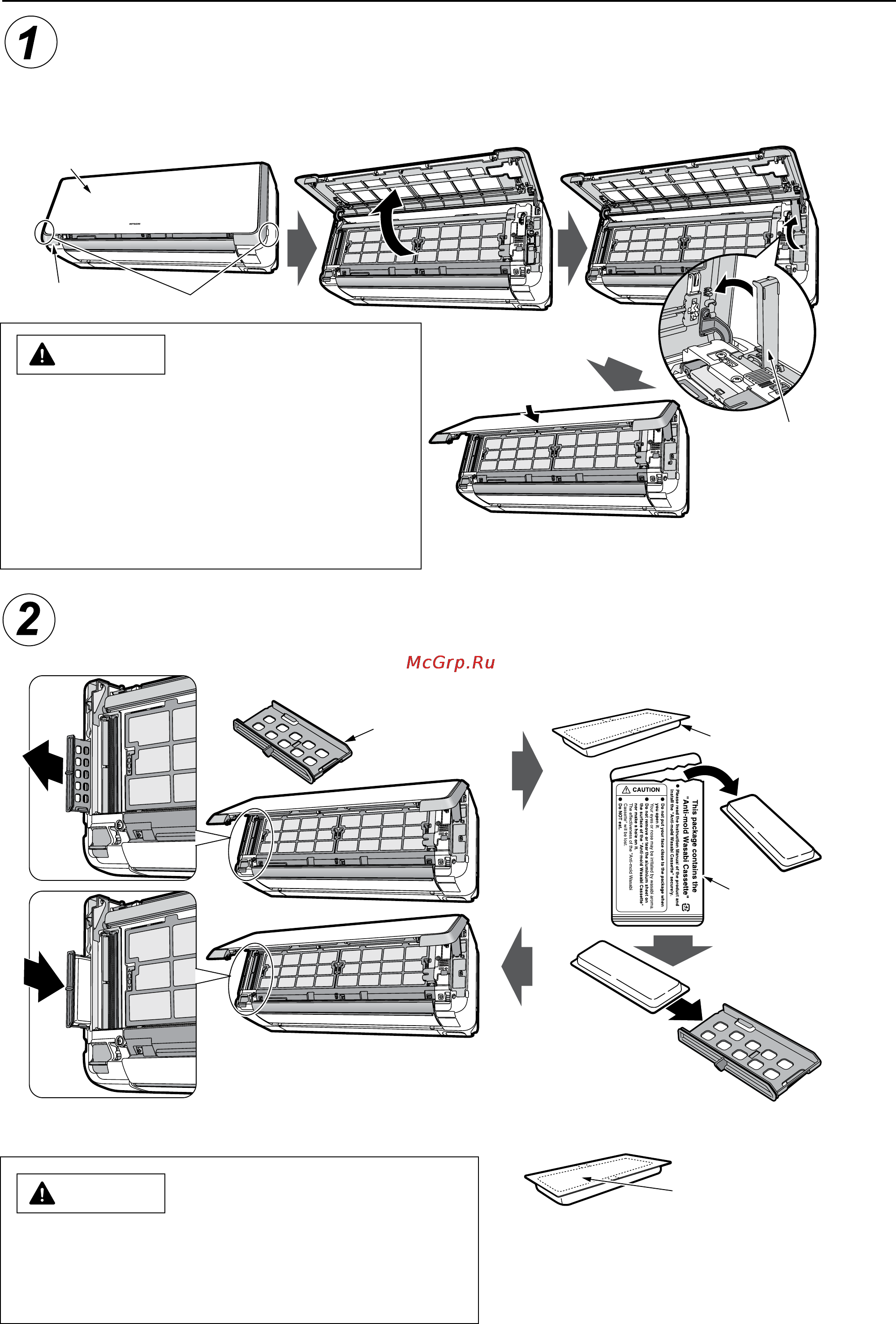 Hitachi RAS-10XH1 / RAC-10XH1 [8/52] Установка противоплесневой кассеты с васаби