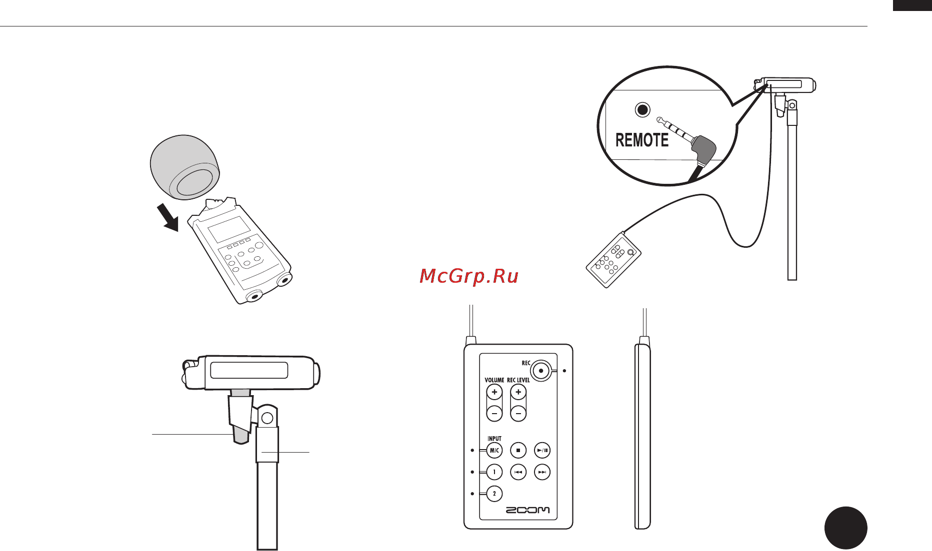Zoom H4NEXT [17/154] Установка дополнительных деталей