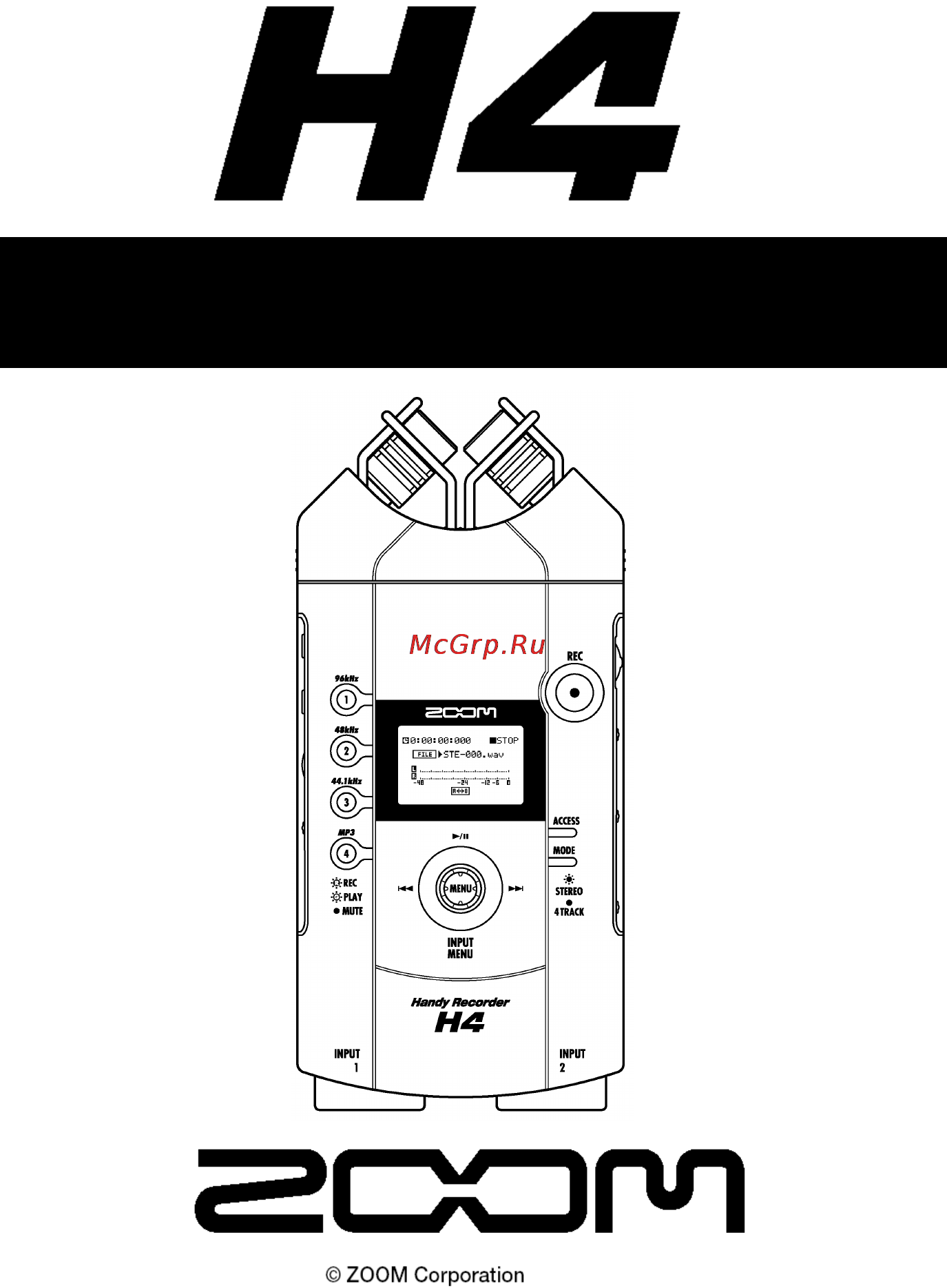 Zoom H-4 Инструкция по эксплуатации онлайн