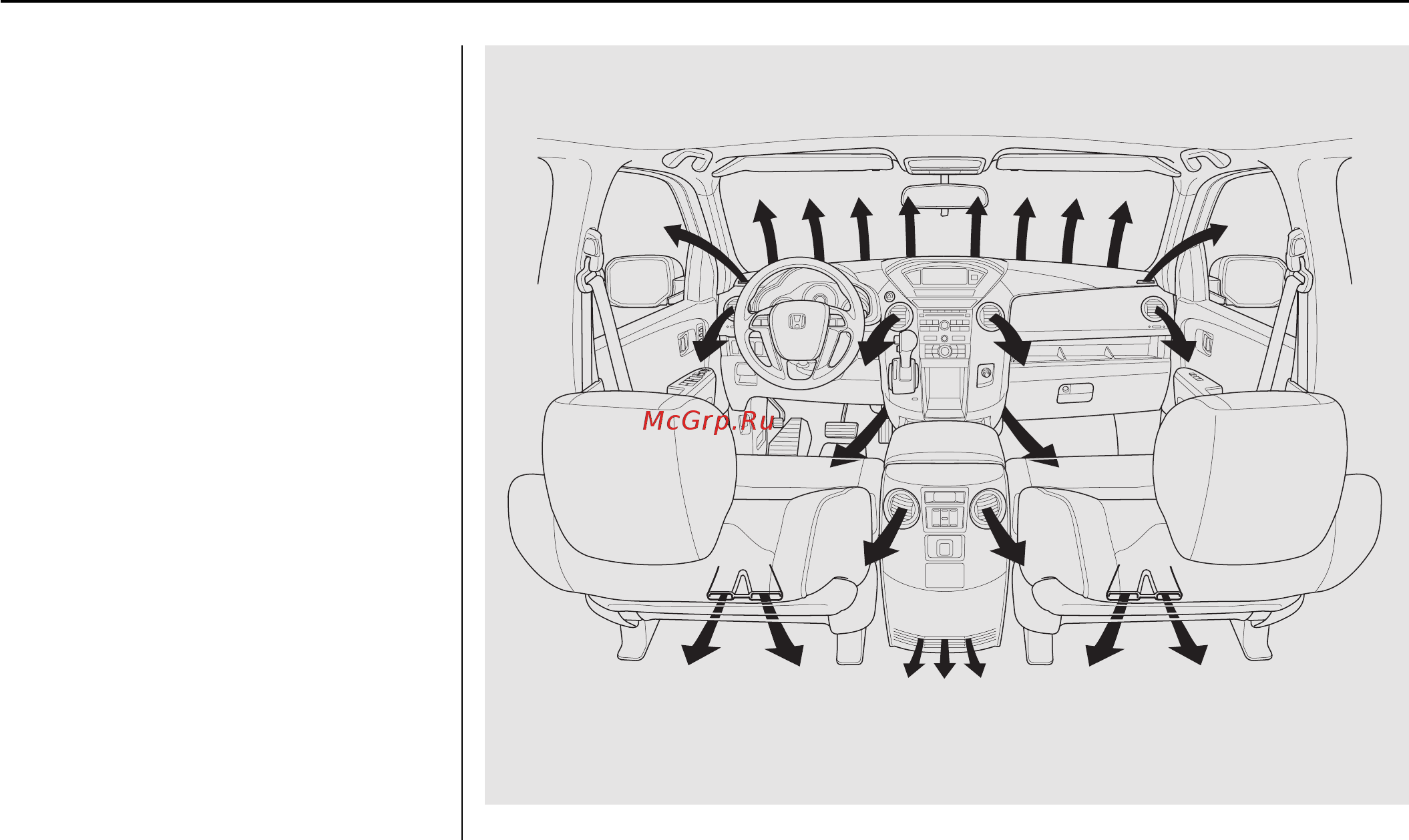 Honda Pilot (2008) [214/466] Вентиляционные решетки отопитель и кондиционер воздуха