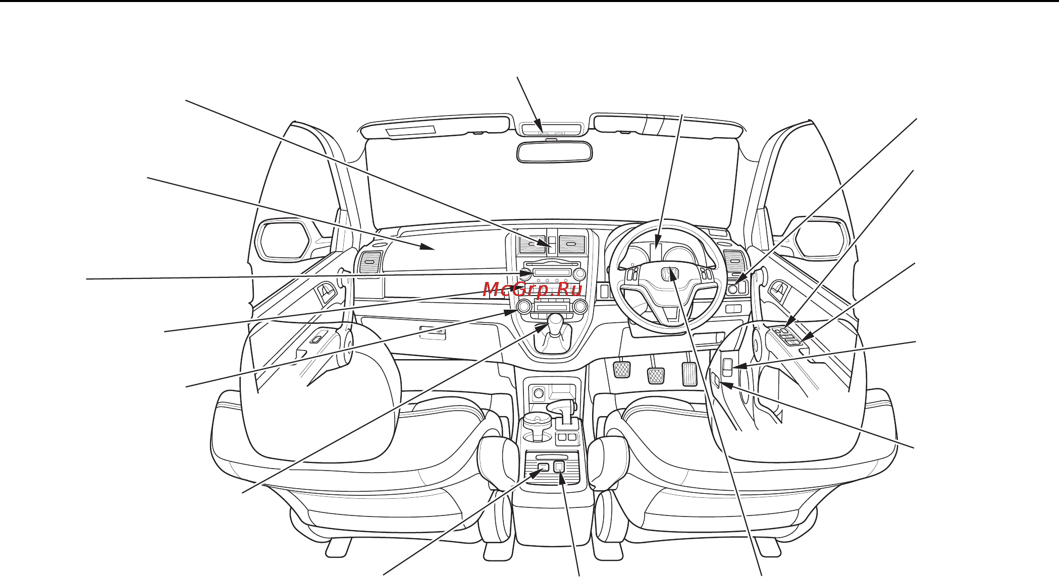 Honda CR-V (2009) [10/547] Расположение органов управления