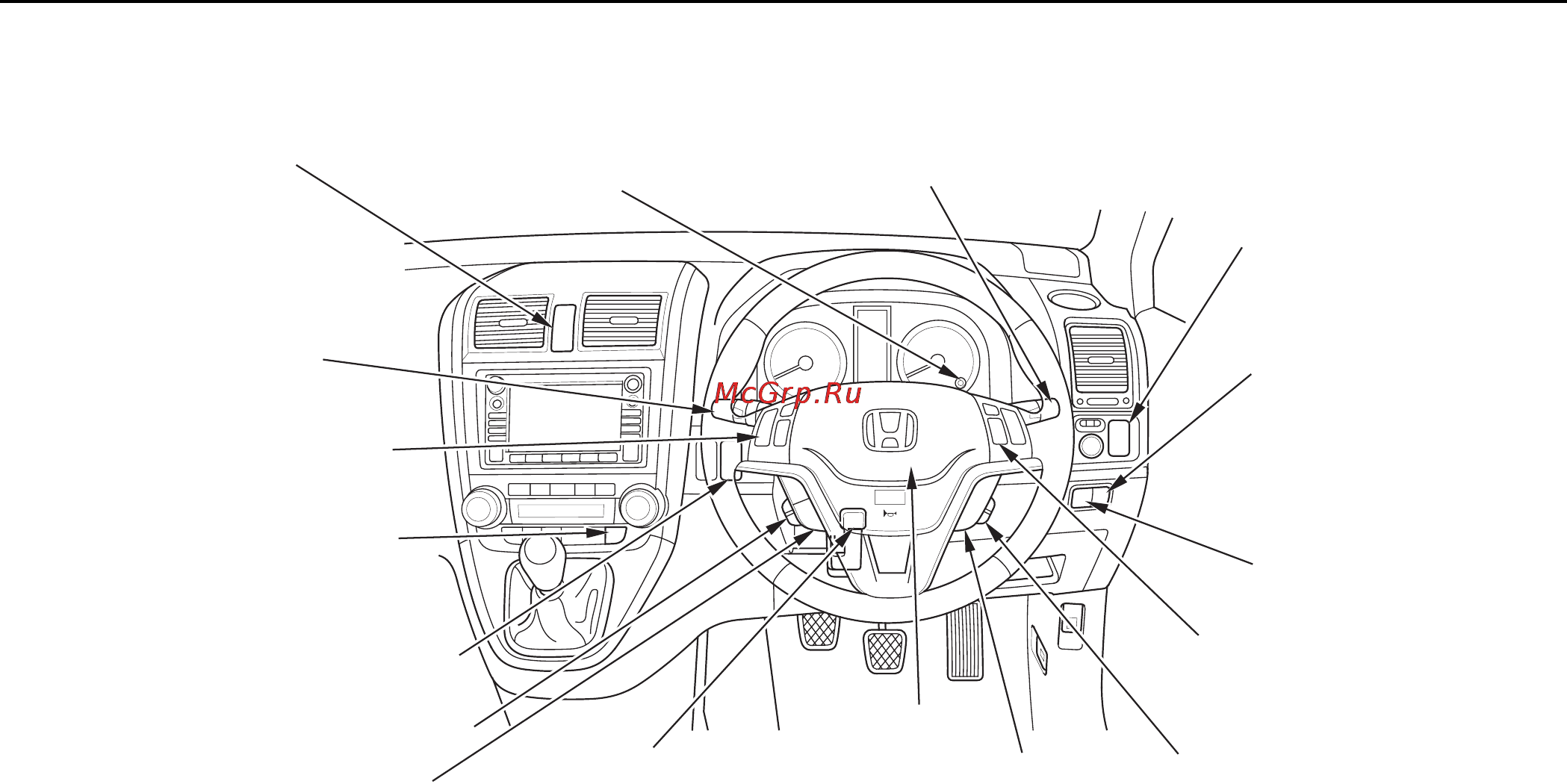 Honda CR-V (2009) [12/547] Расположение органов управления