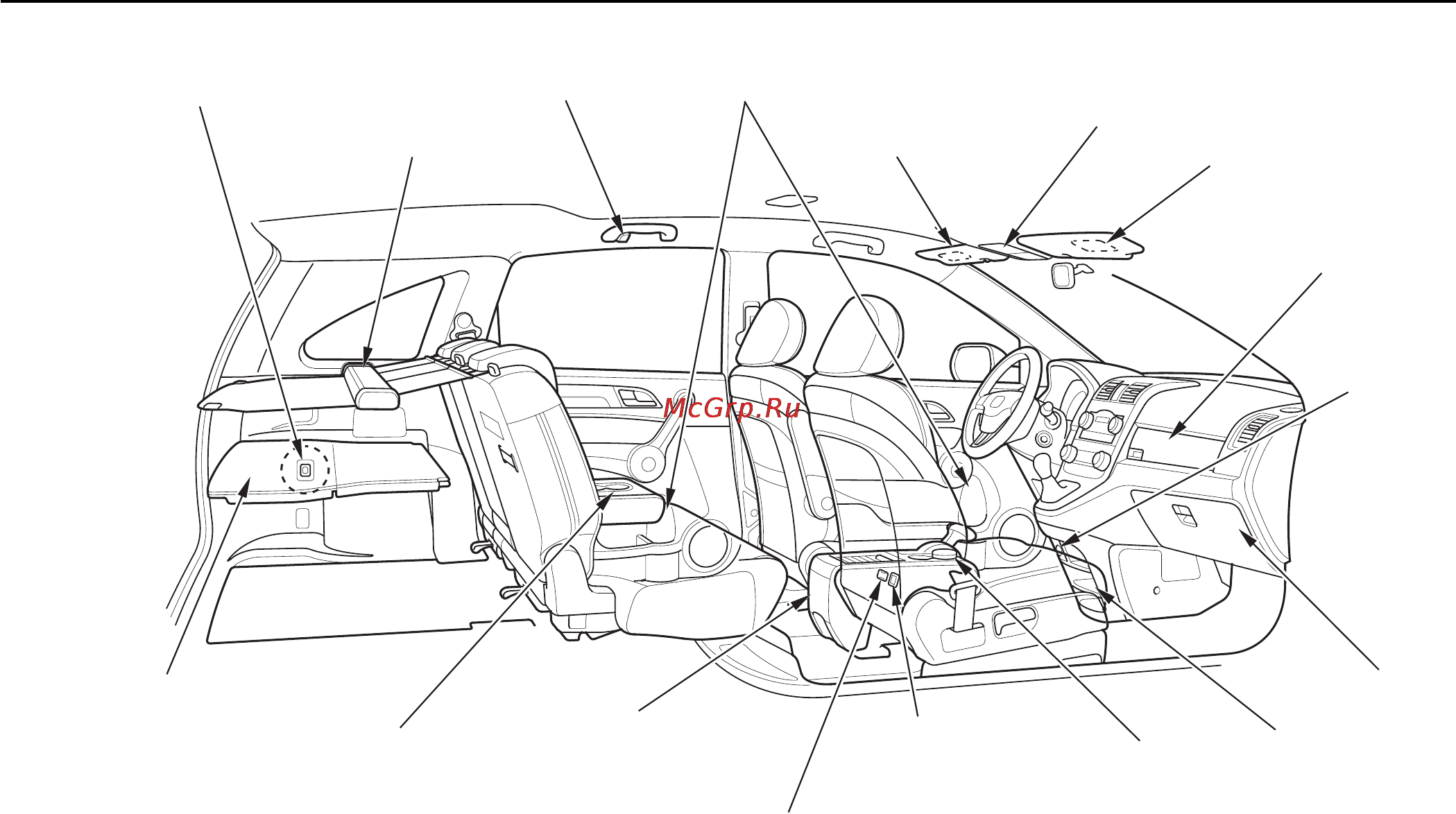 Honda CR-V (2009) [220/547] Места для размещения предметов и вещей