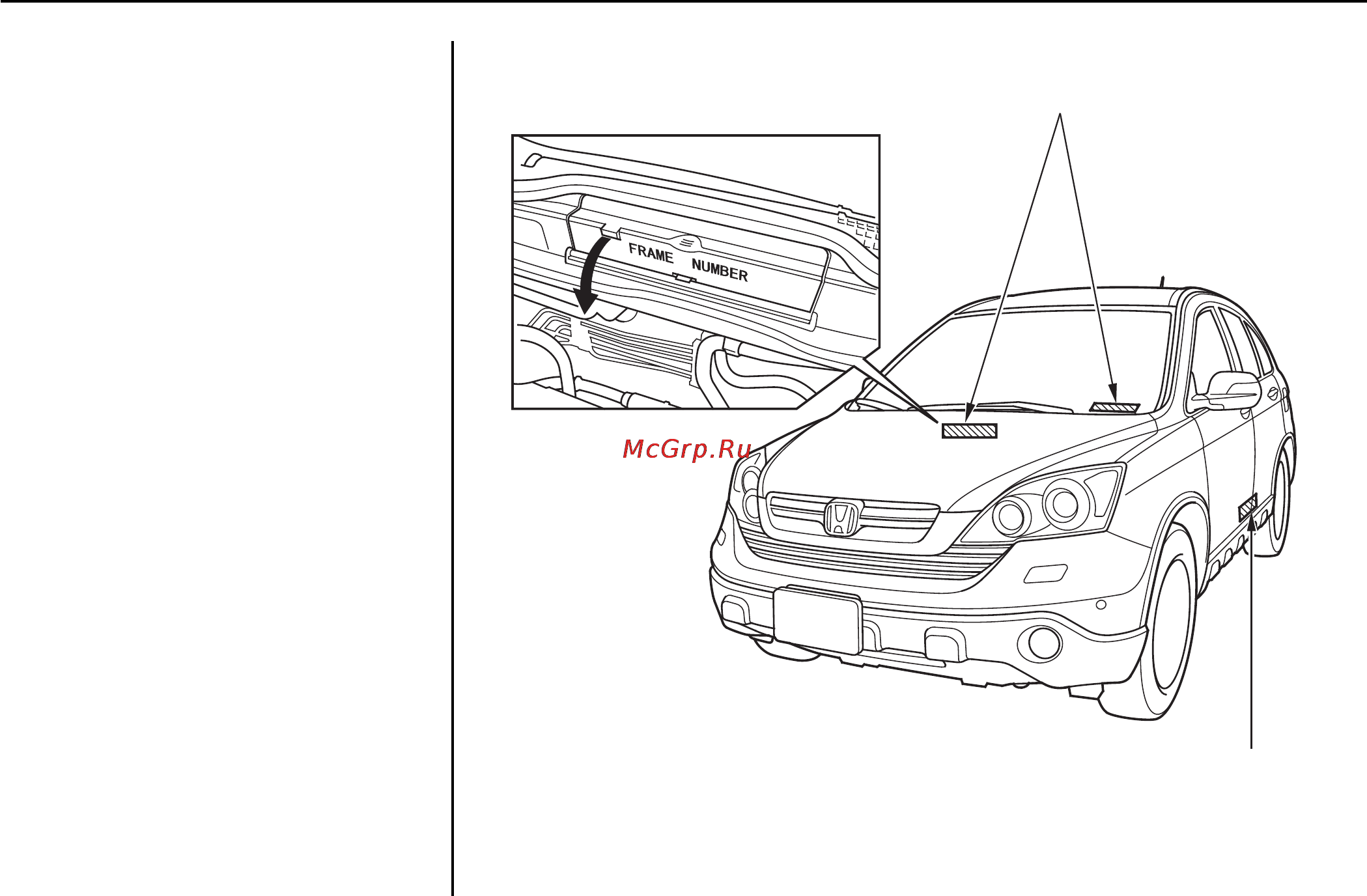 Honda CR-V (2009) [530/547] Идентификационные номера