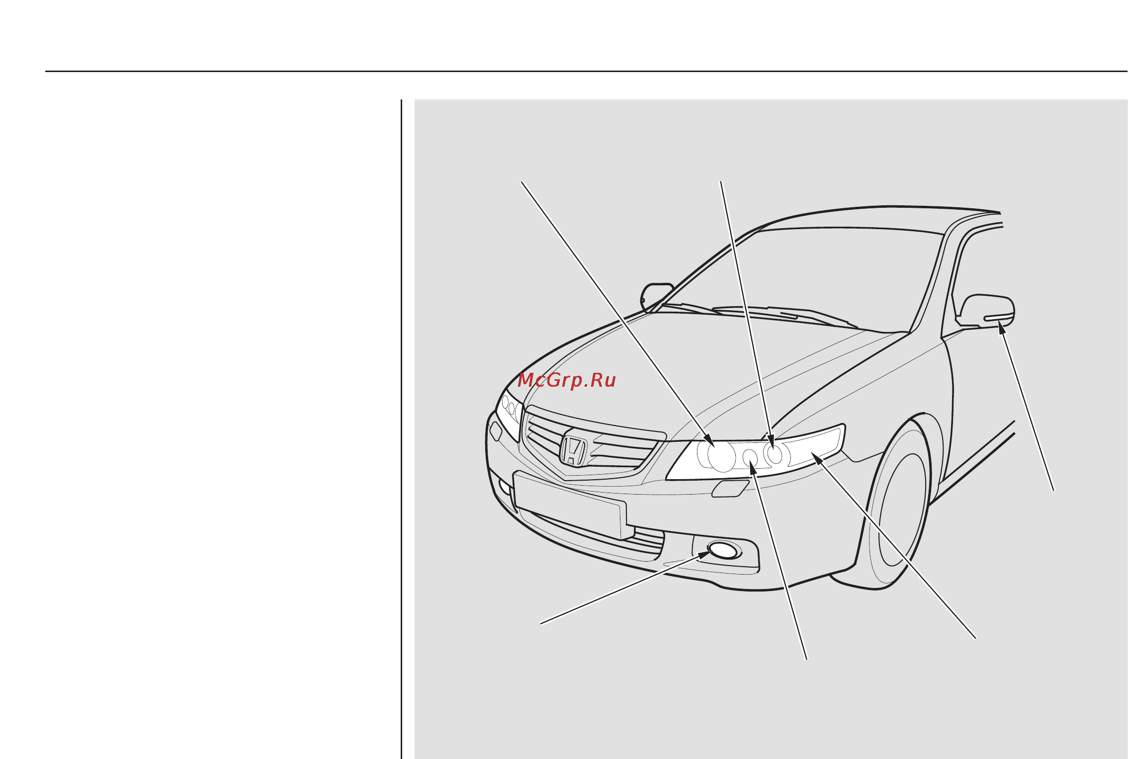 Honda Accord VII [413/509] Приборы освещения и сигнализации