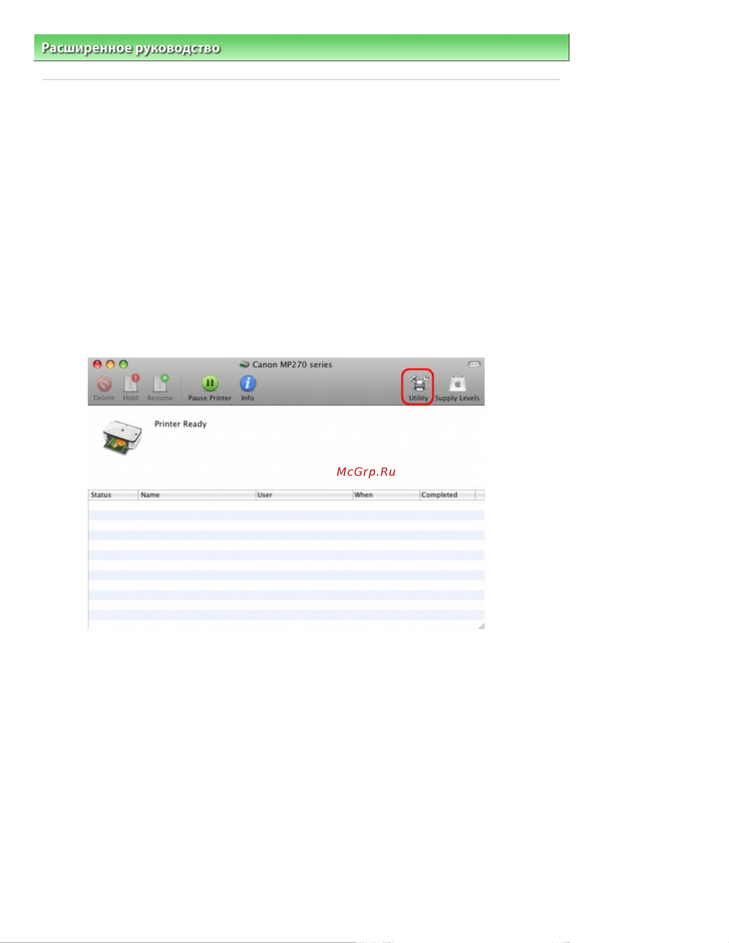 Canon Pixma MP 272 [707/722] Запуск программы canon ij printer utility macintosh