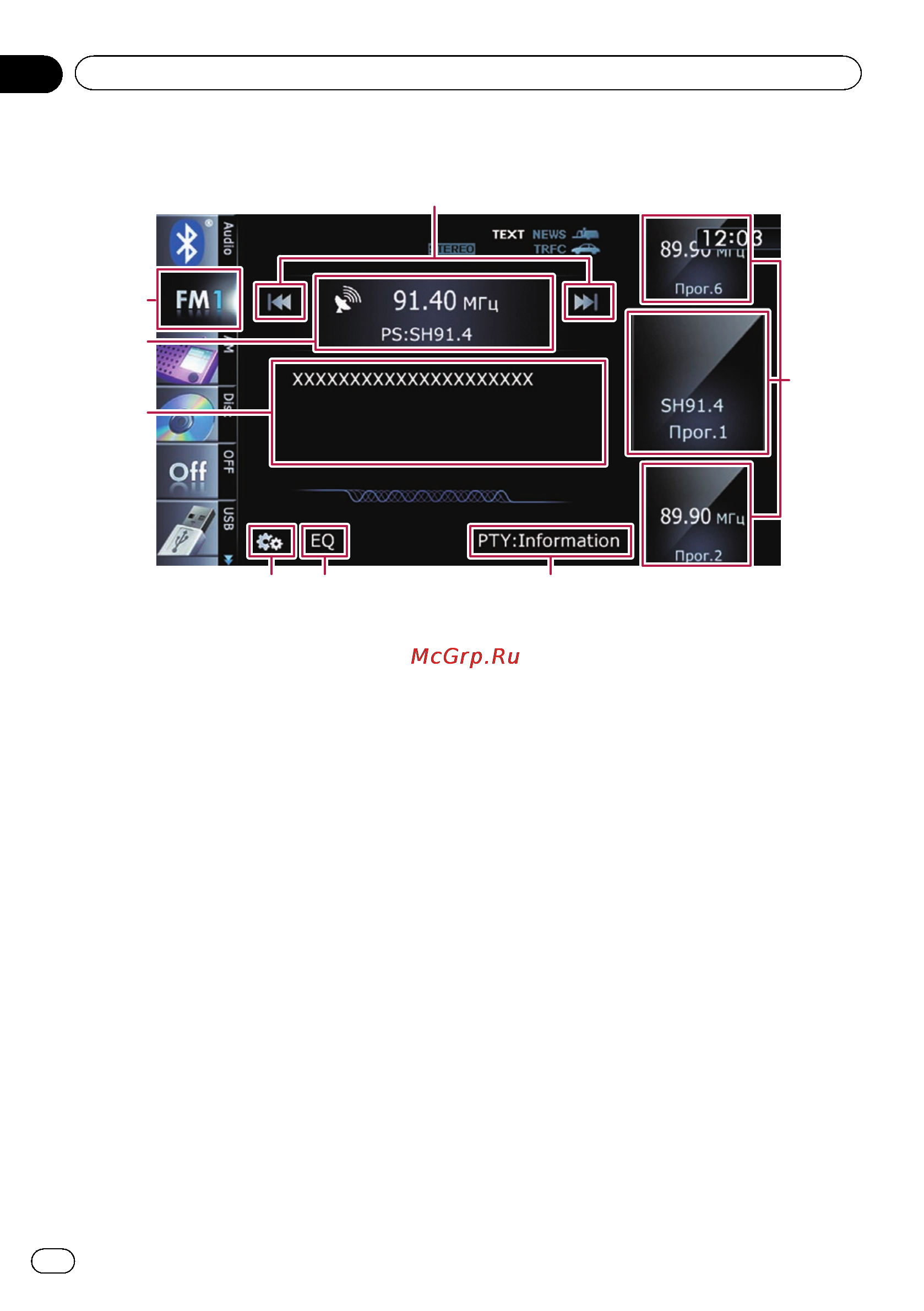 Pioneer AVIC-F930BT [76/224] Использование радио fm