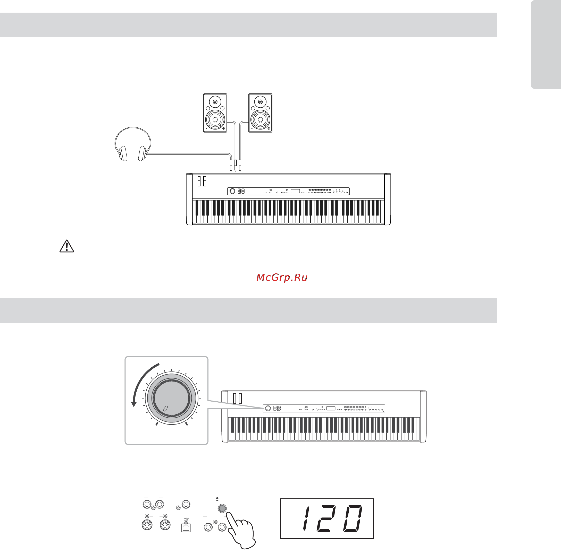 Yamaha CP33 [9/59] Включите инструмент нажав на выключатель standby on на задней панели ср33 а затем включите усилители расположенный на передней панели дисплей подсветится