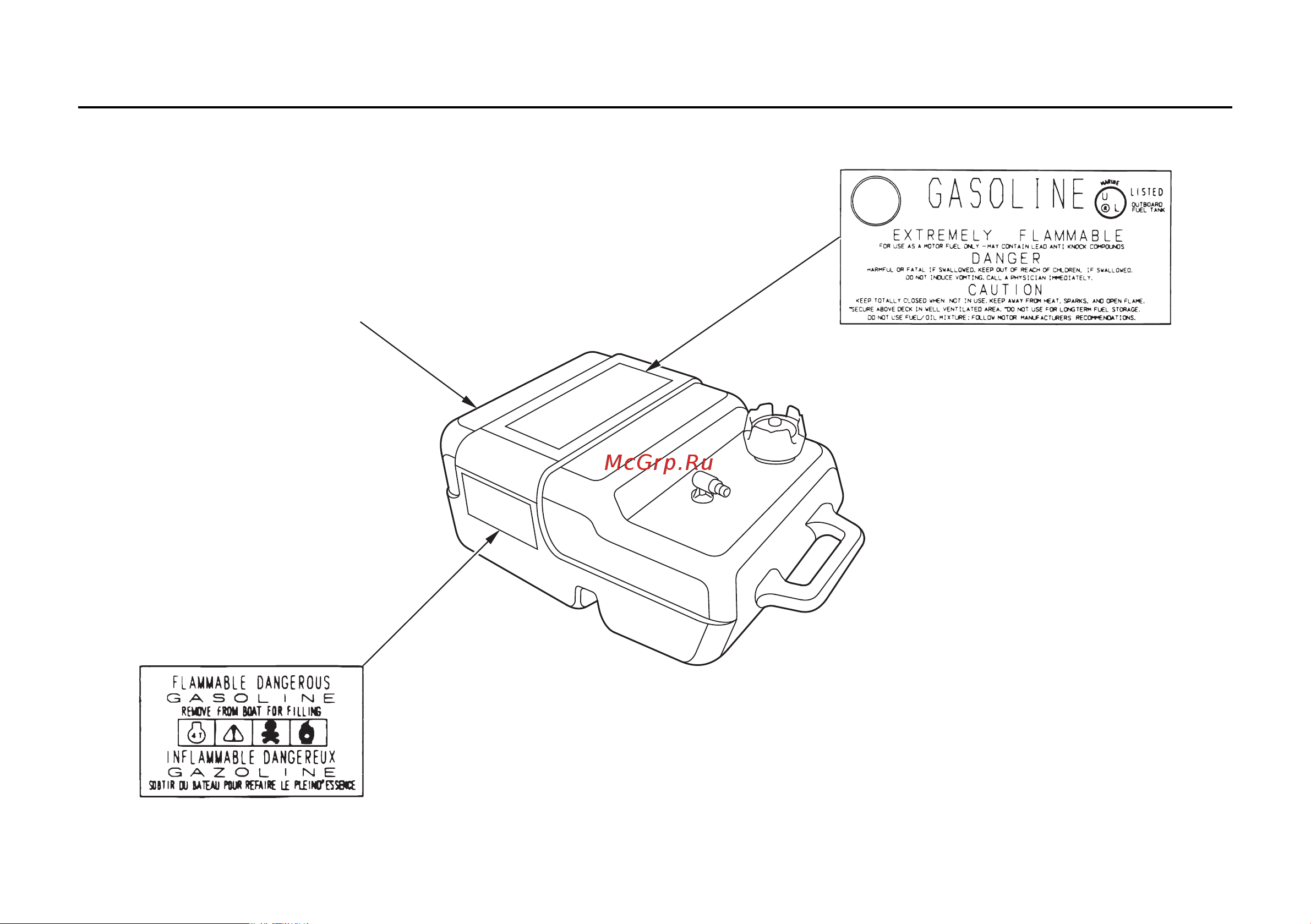 Honda BF40D [13/153] Расположение предупреждающих табличек