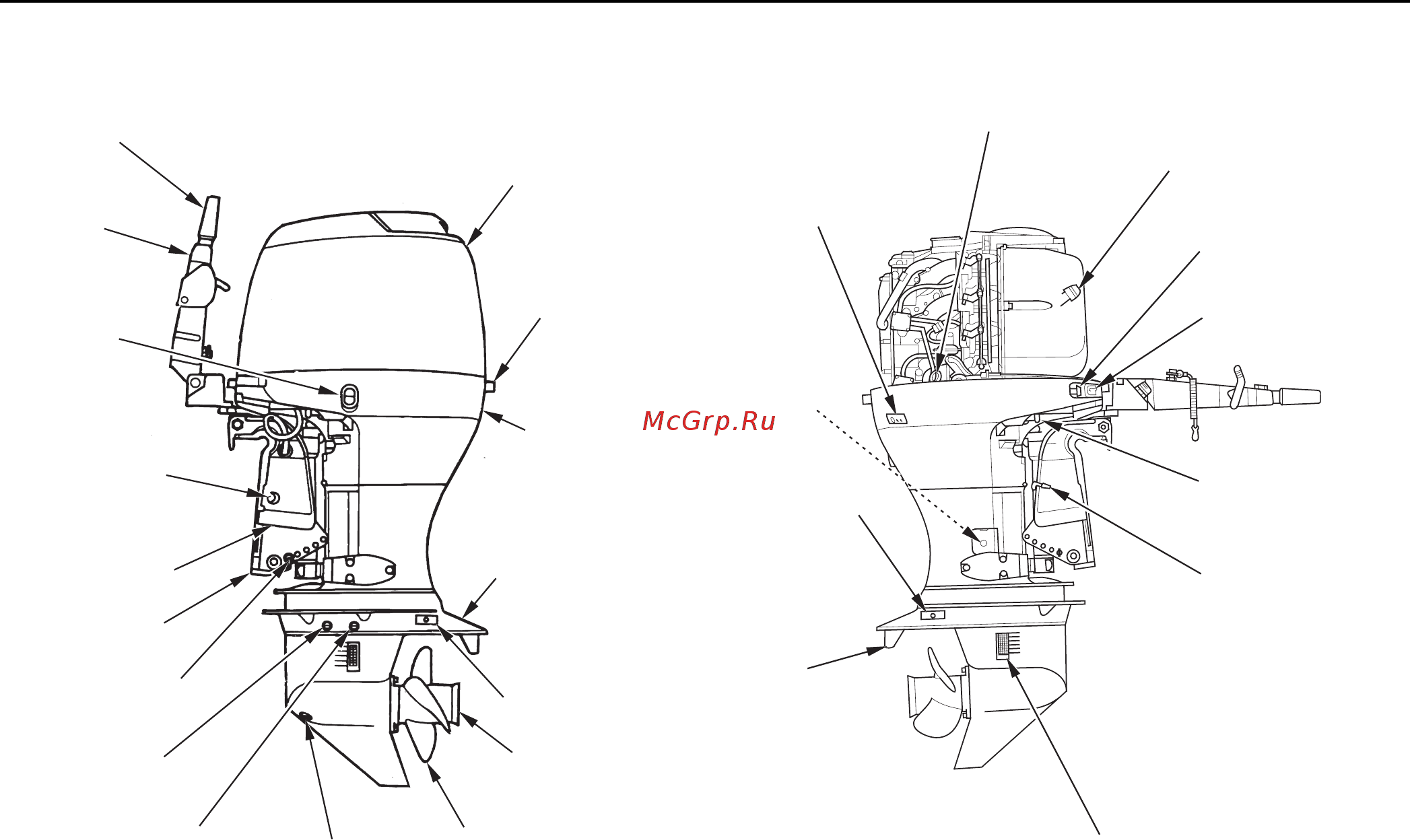 Honda BF90A [12/140] Основные узлы и детали подвесного мотора