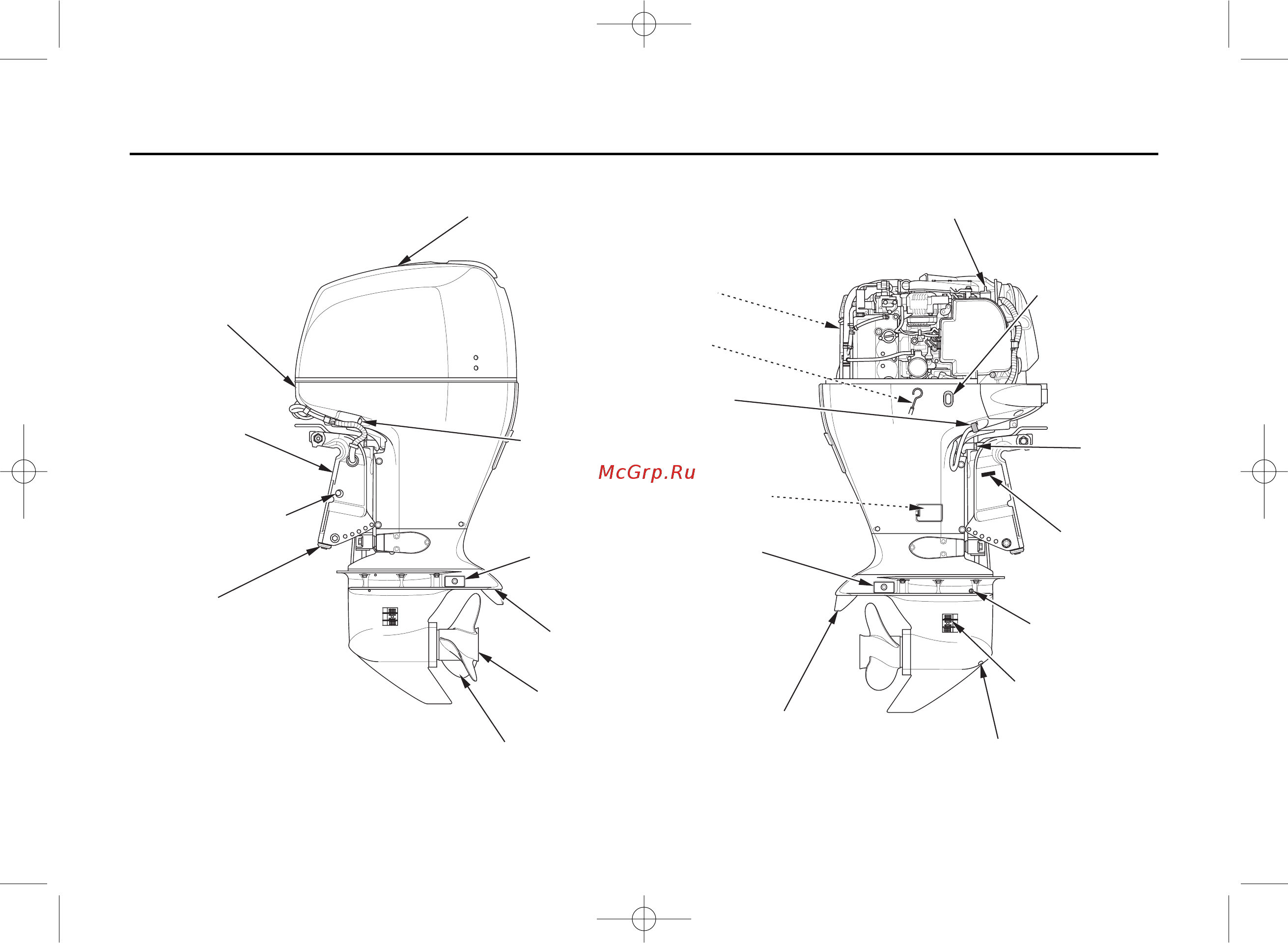 Honda BF 150 AK2 XU [10/114] Основные узлы и детали подвесного мотора