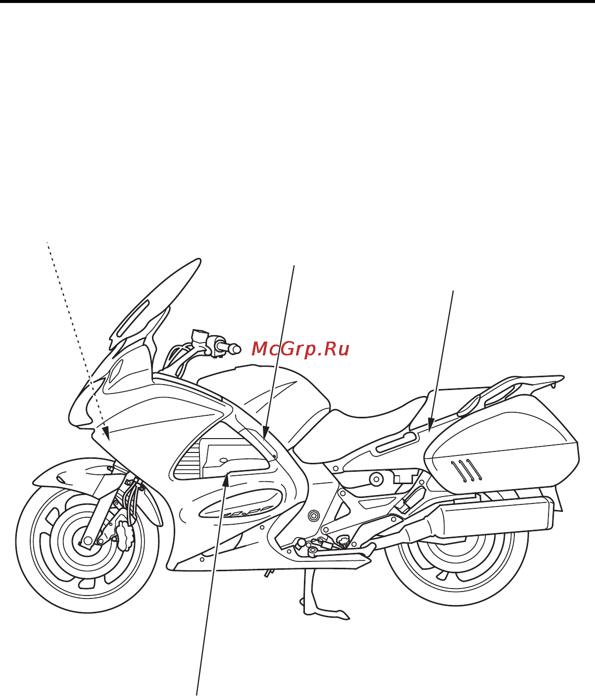 Honda ST1300A [97/140] Снятие кожухов ознакомьтесь с правилами техники безопасности на стр 81