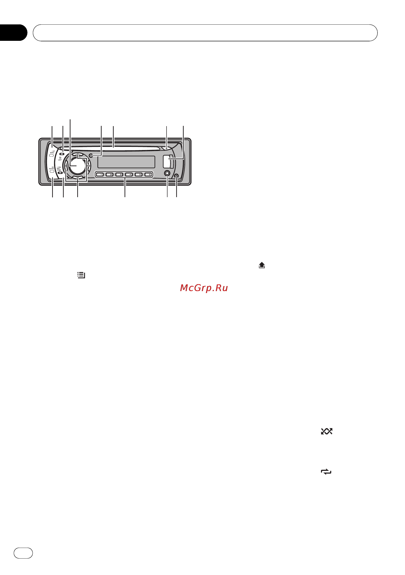 Pioneer DEH-2110UB [6/36] Описание элементов устройства