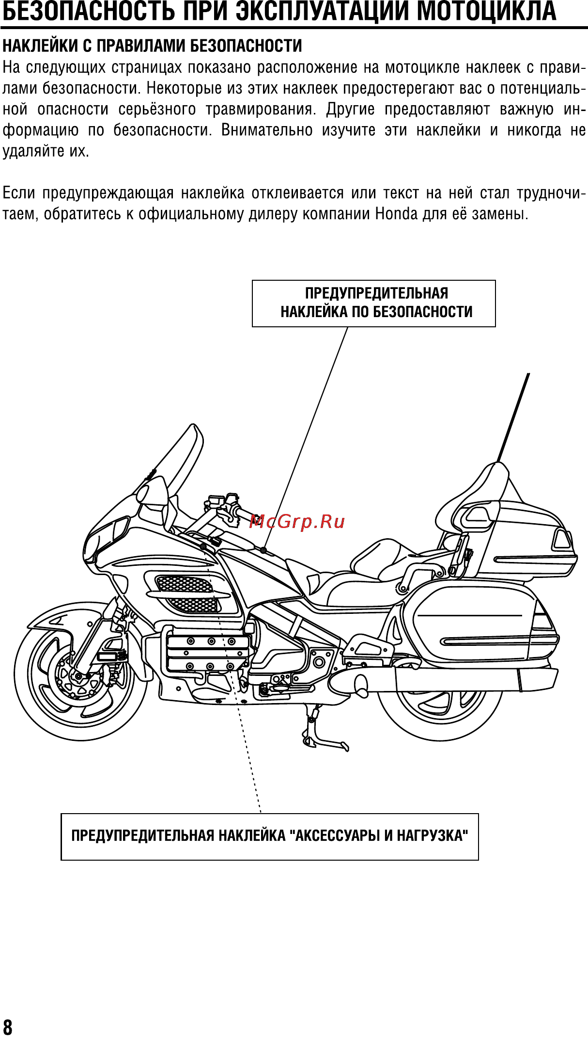 Honda GL1800A (2008) Инструкция по эксплуатации онлайн [18/196] 9688
