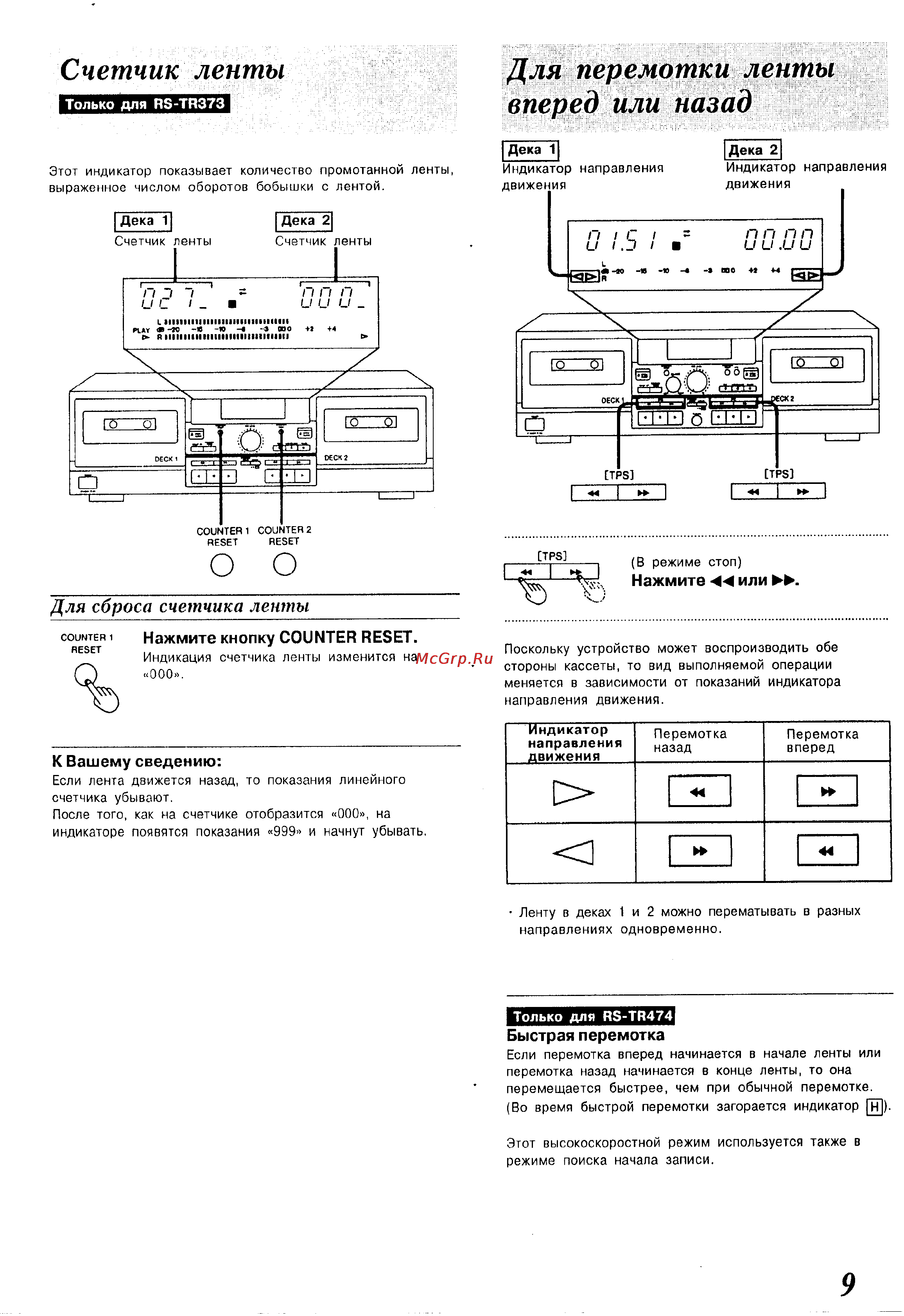 Technics RS-TR474 [9/18] К вашему сведению
