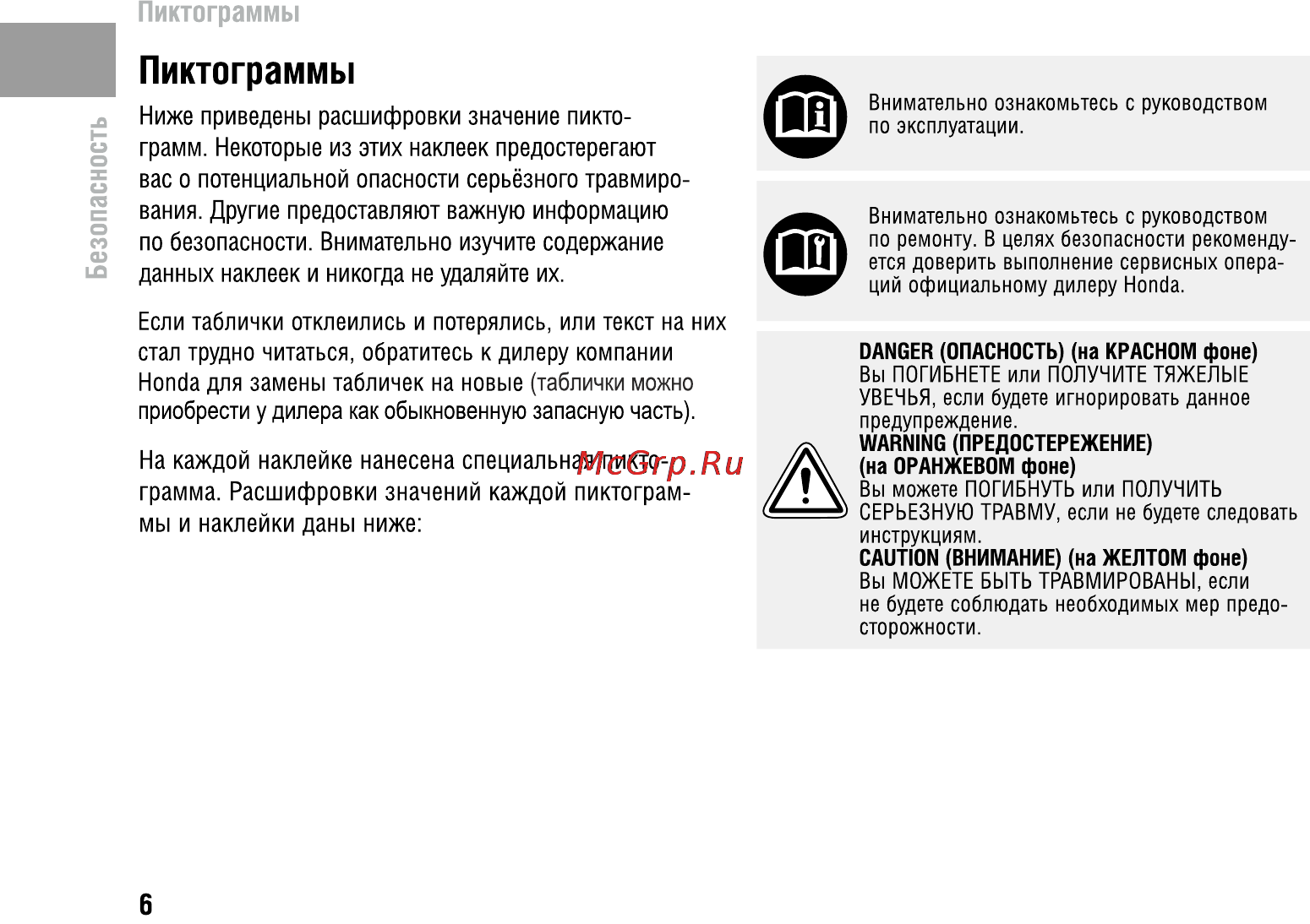 Honda VFR800X Crossrunner (2010) [10/123] Пиктограммы