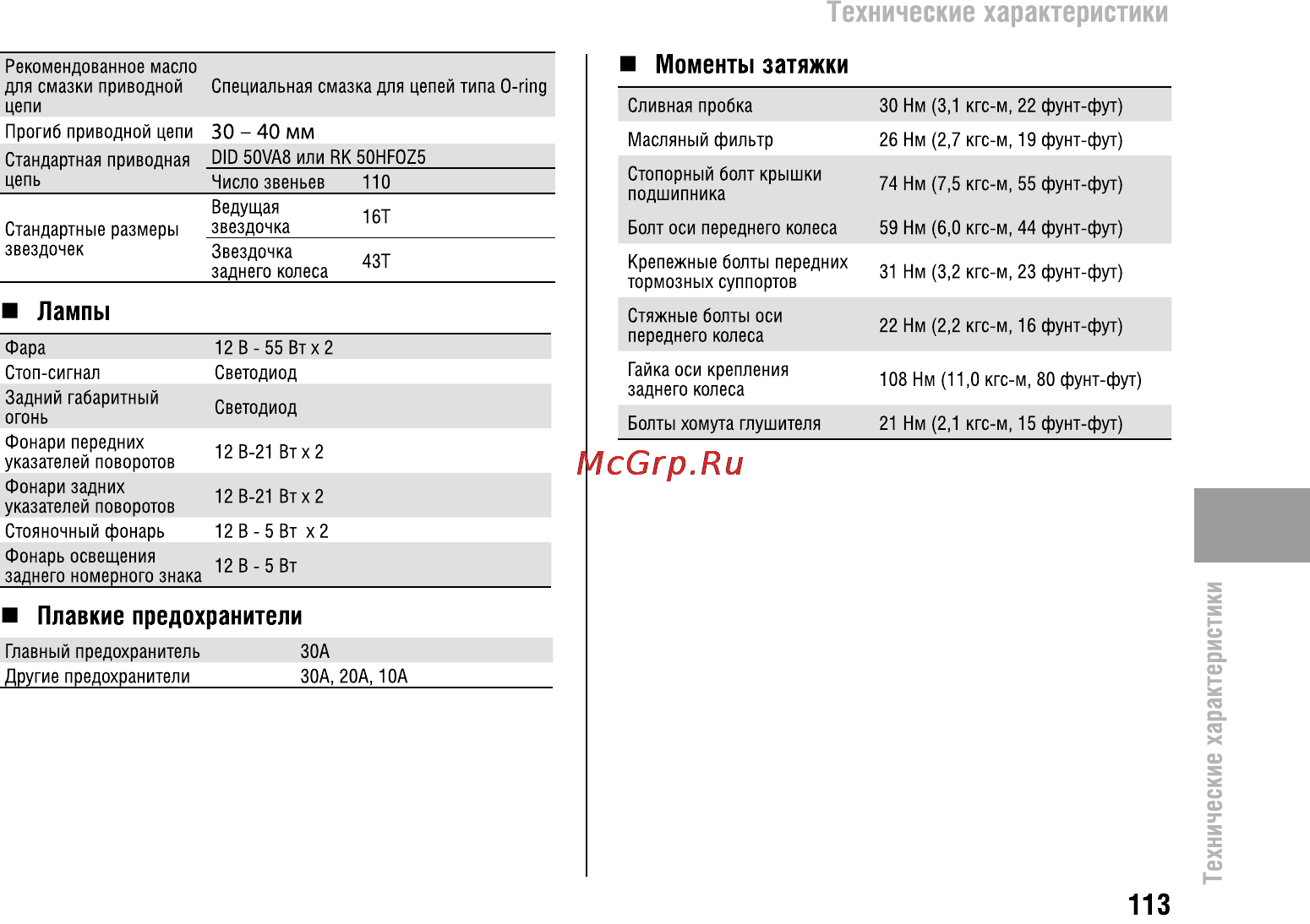 Honda VFR800X Crossrunner (2010) [118/123] Ехнические характеристики