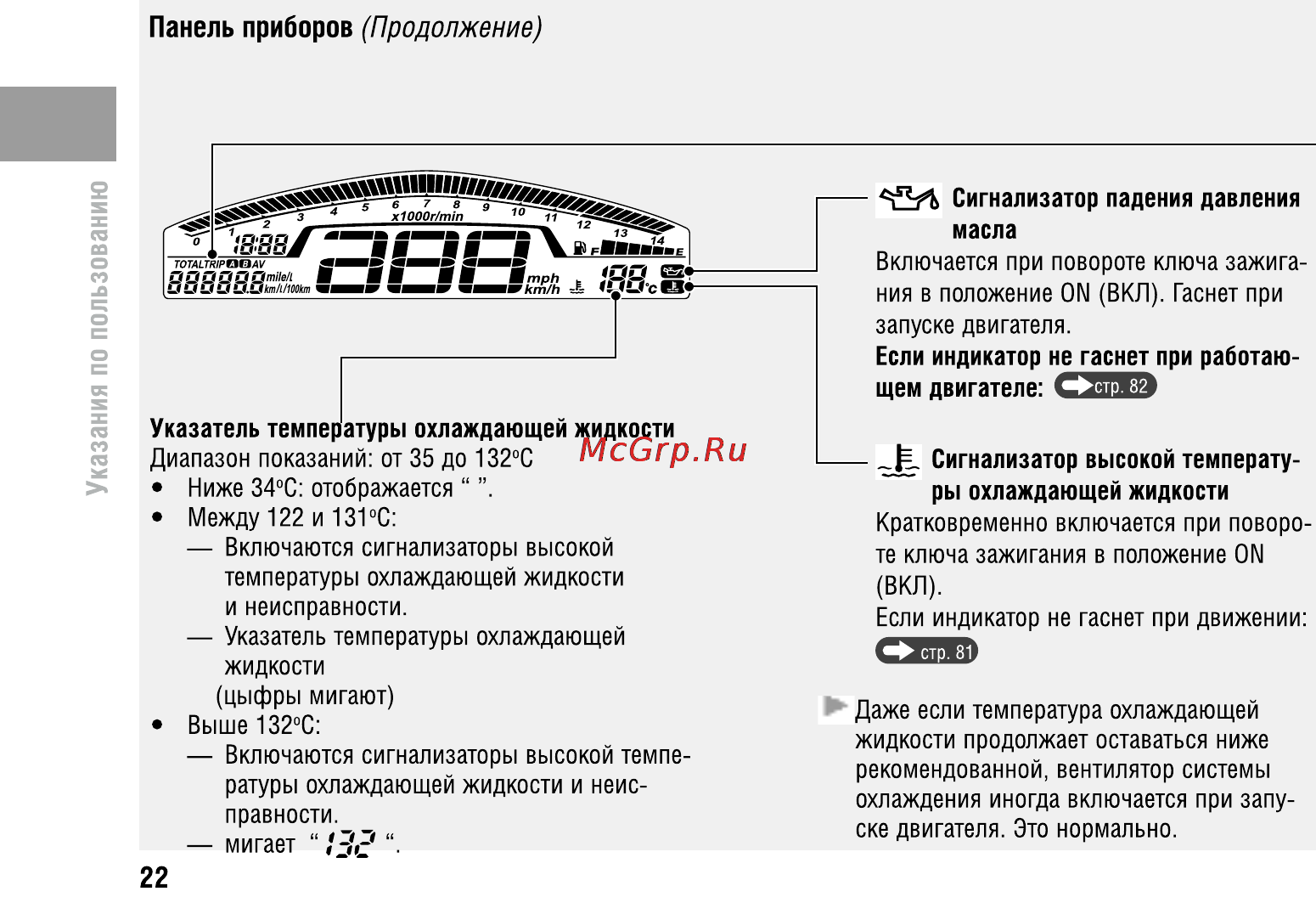 Honda VFR800X Crossrunner (2010) [26/123] Панель приборов продолжение