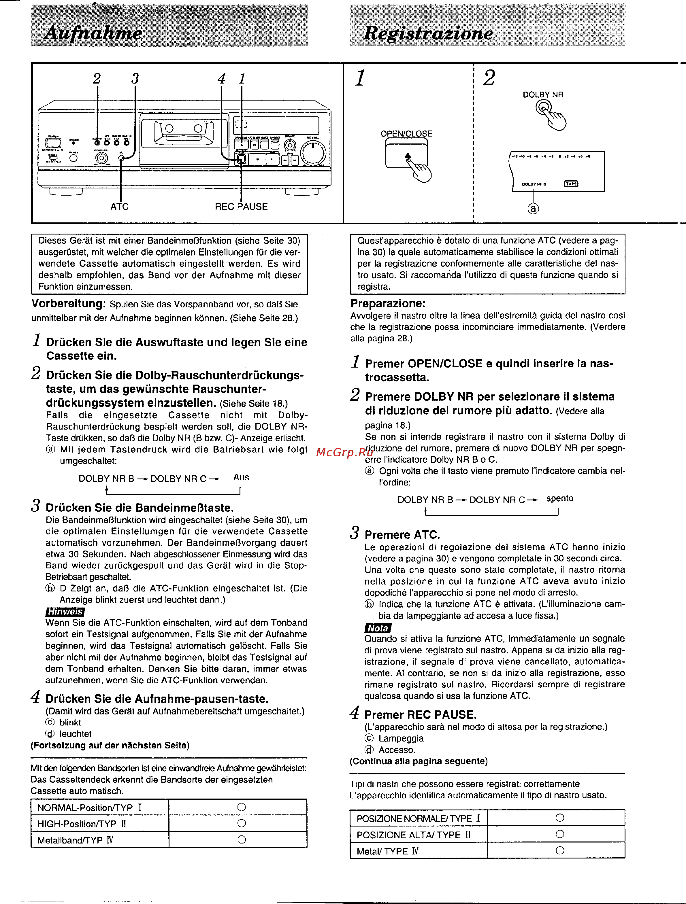 Technics RS-AZ6 [20/39] Aufnahme registrazione