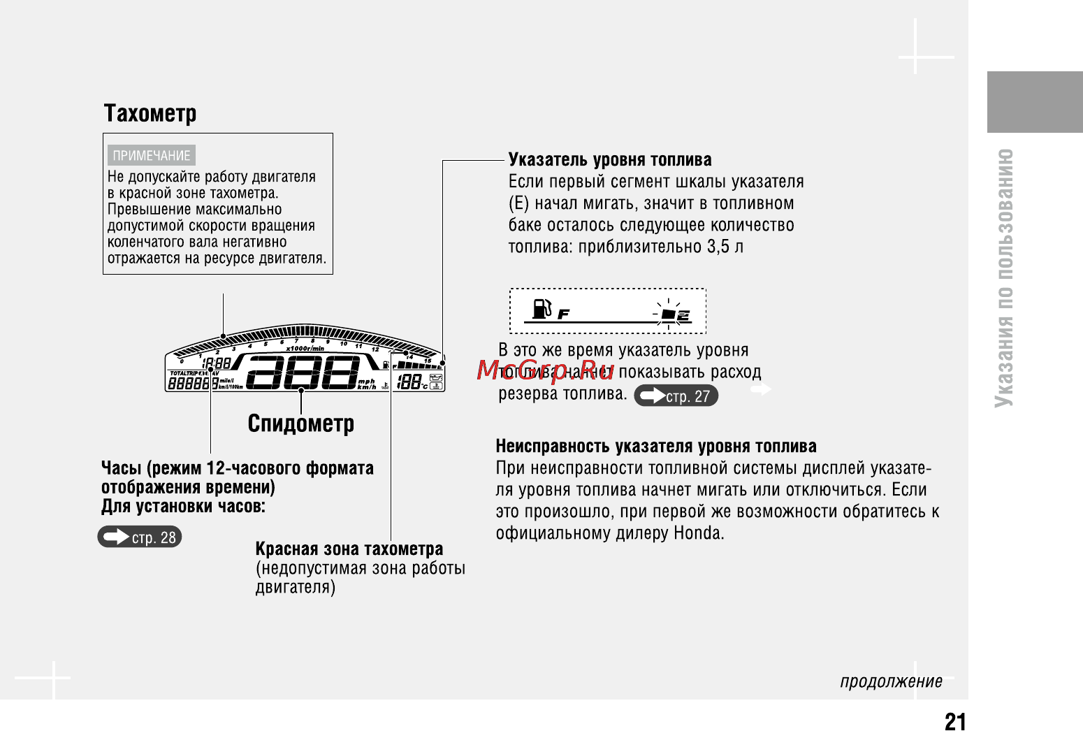 Honda CBR600F (2011) [25/125] Тахометр