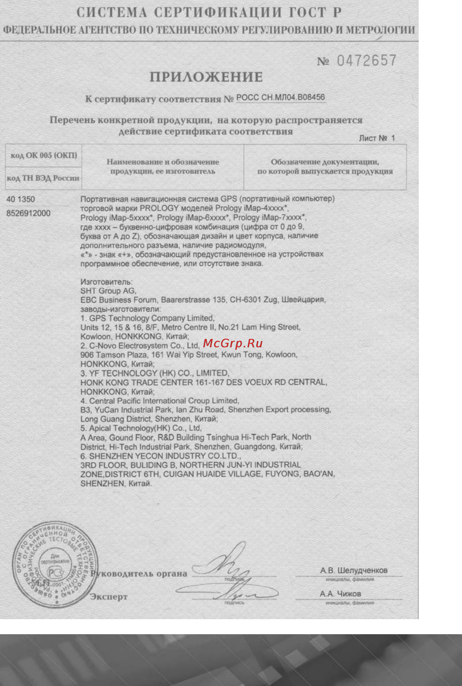 Prology iMap-545SB [49/49] Приложение
