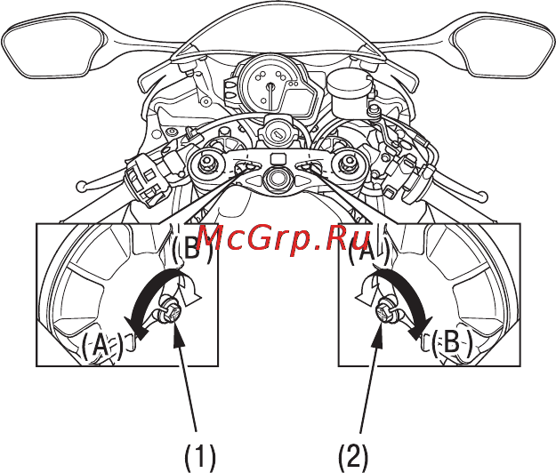 Honda CBR1000RR ABS [91/171] Регулировка направления света фары по вертикали