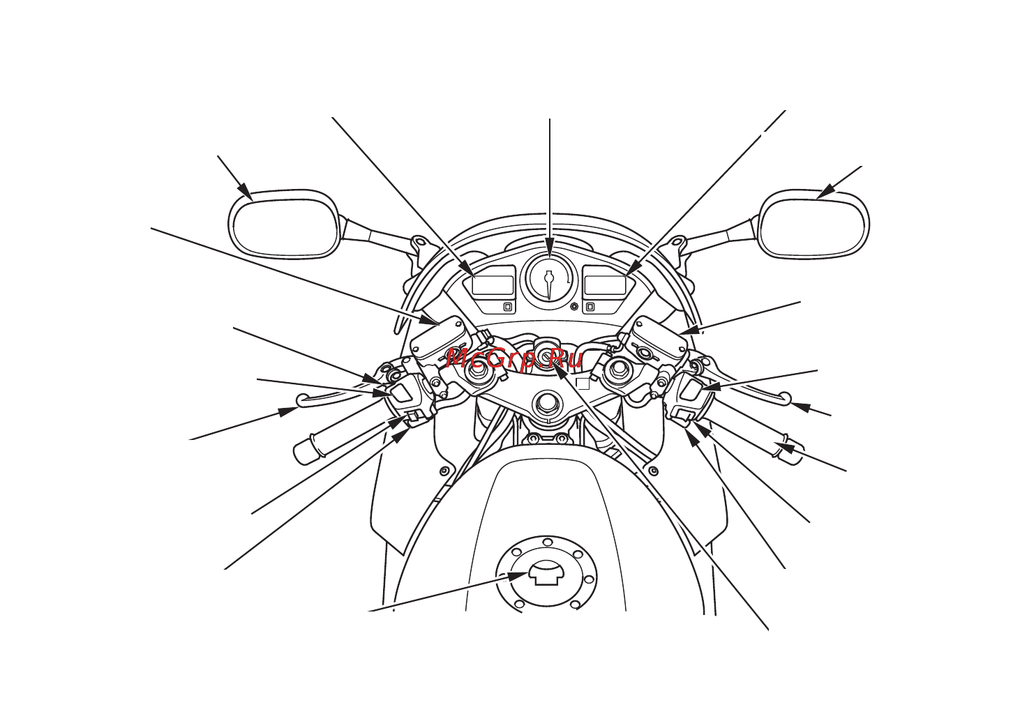 Honda VFR800 (2009) [20/161] Органы управления и их расположение