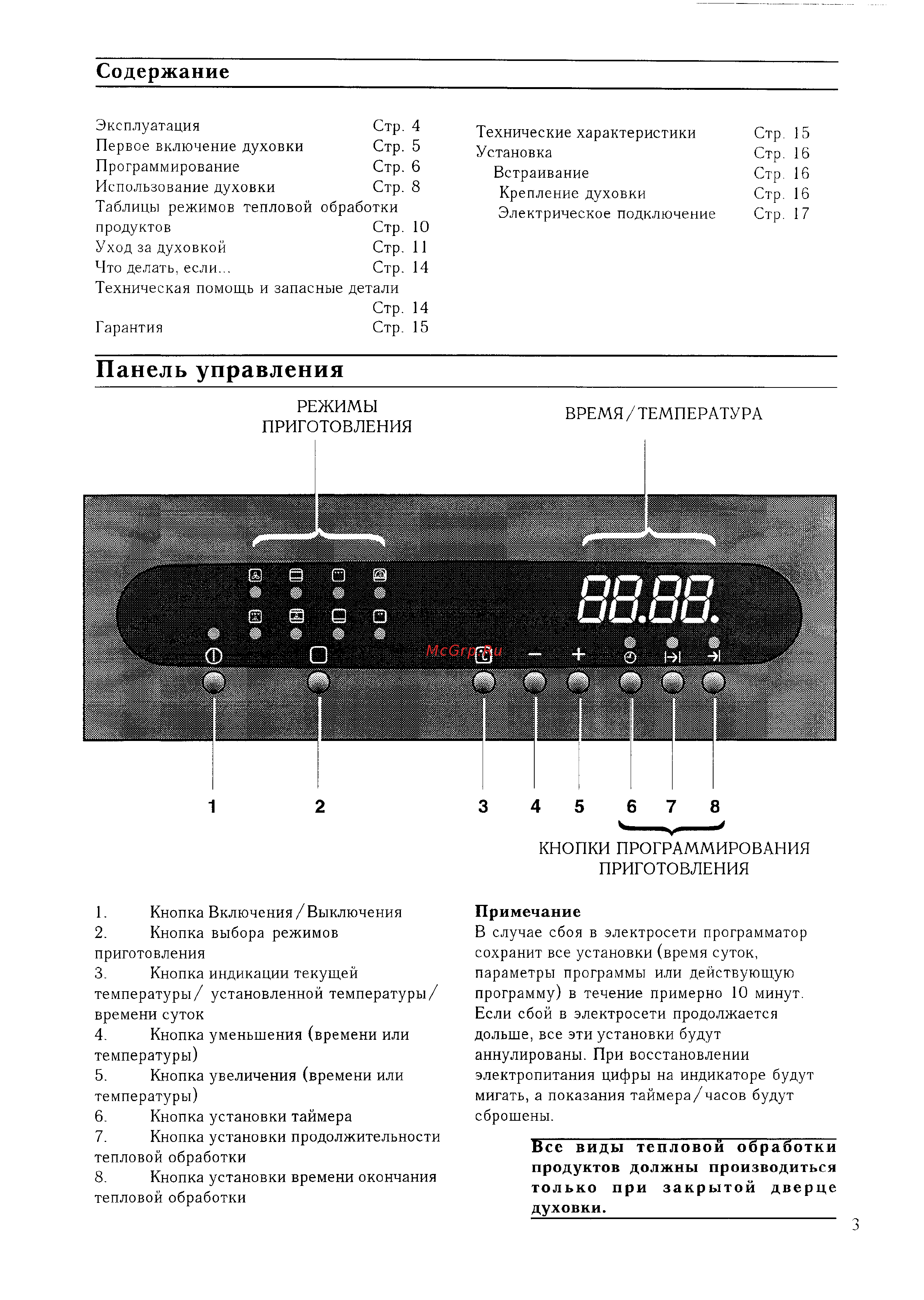 Zanussi ZBS 772 X [3/17] Панель управления