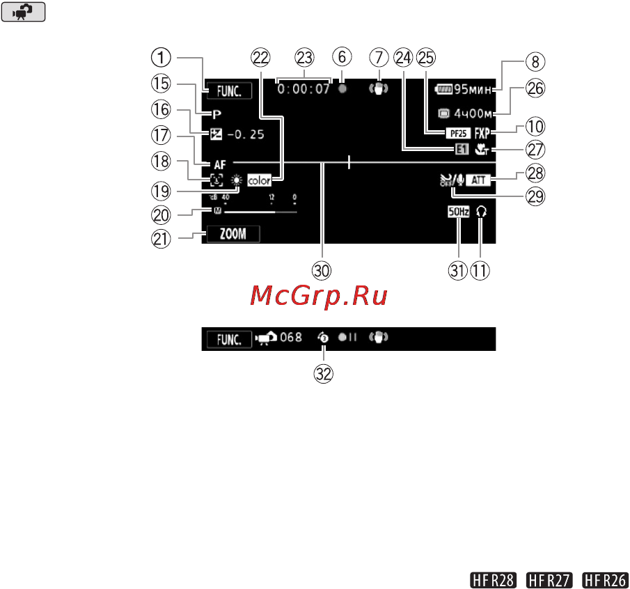 Canon LEGRIA R27 [158/198] Съемка видеофильмов в режиме гибкой съемки