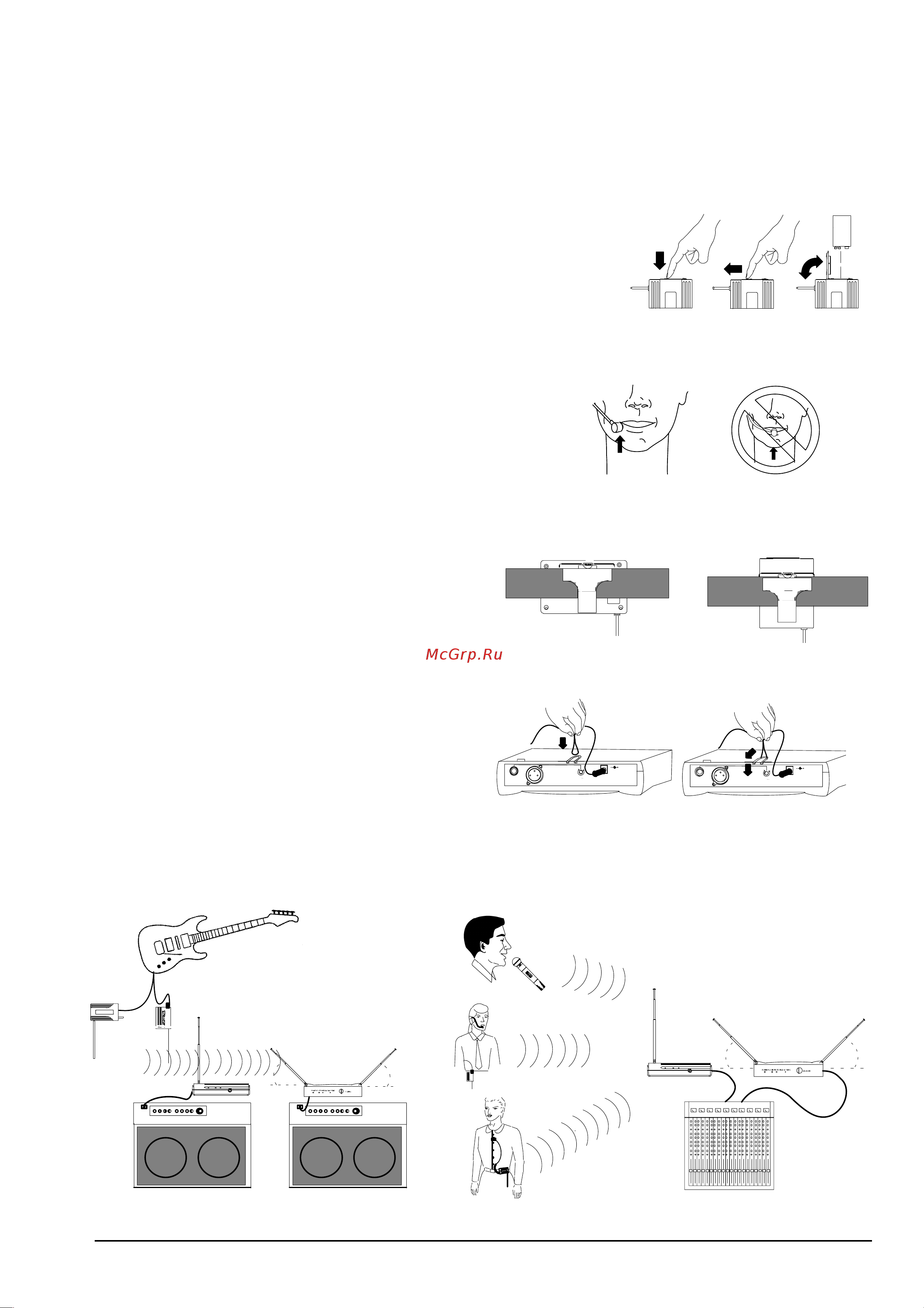 Shure T4N [5/9] Подсоединение микрофонной гарнитуры