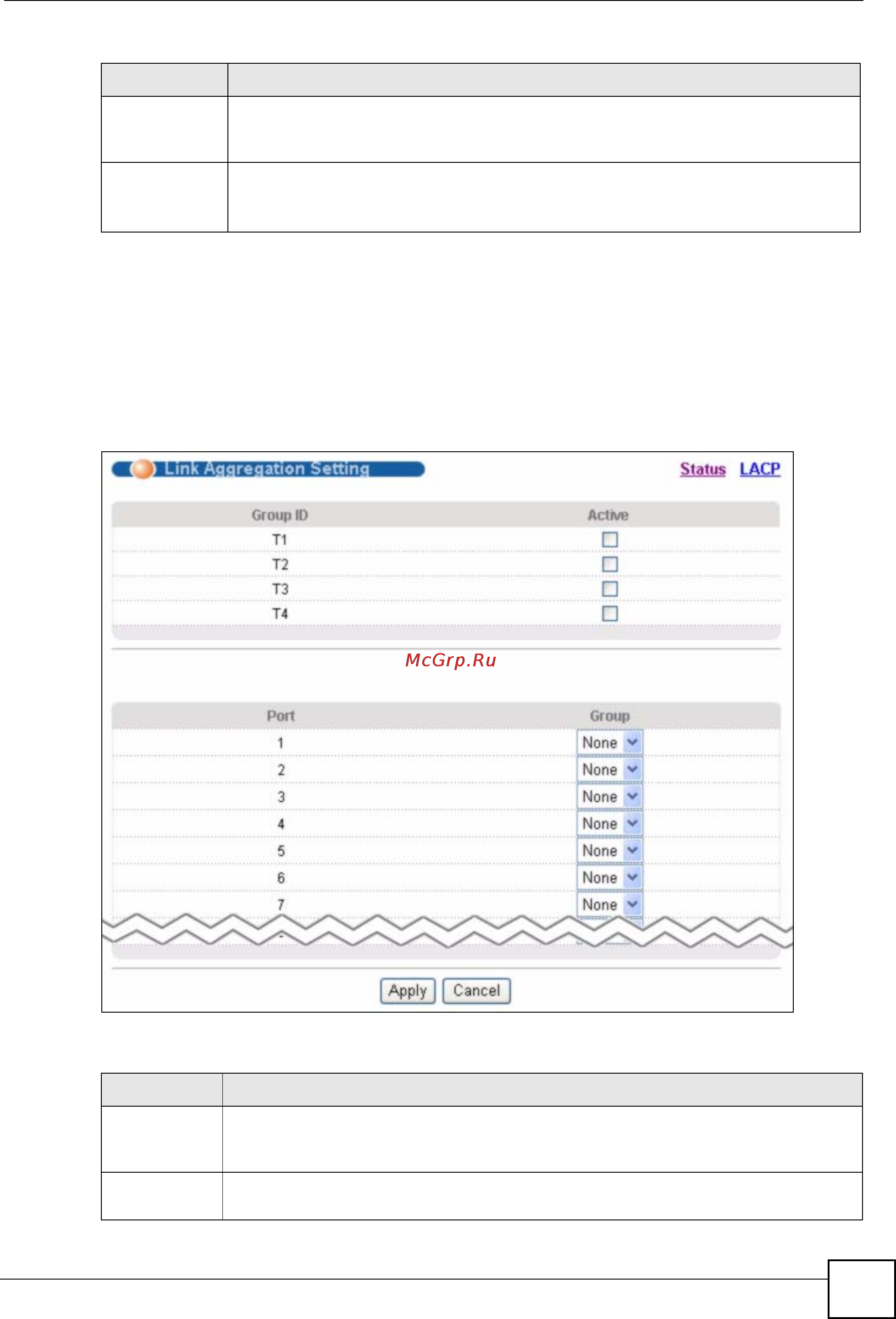 Zyxel GS-2024 EE [113/266] Link aggregation setting