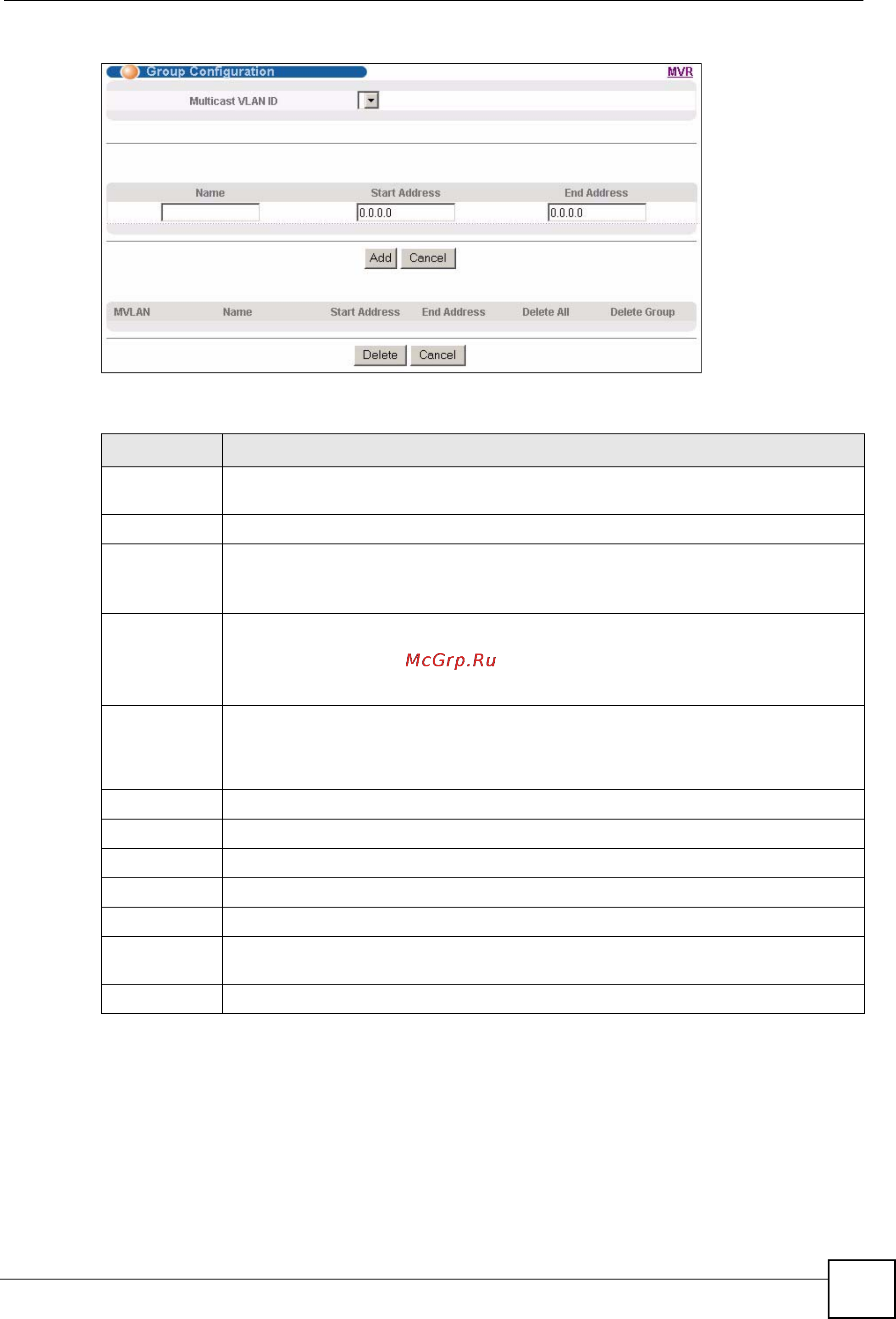 Zyxel GS-2024 EE [135/266] Mvr configuration example