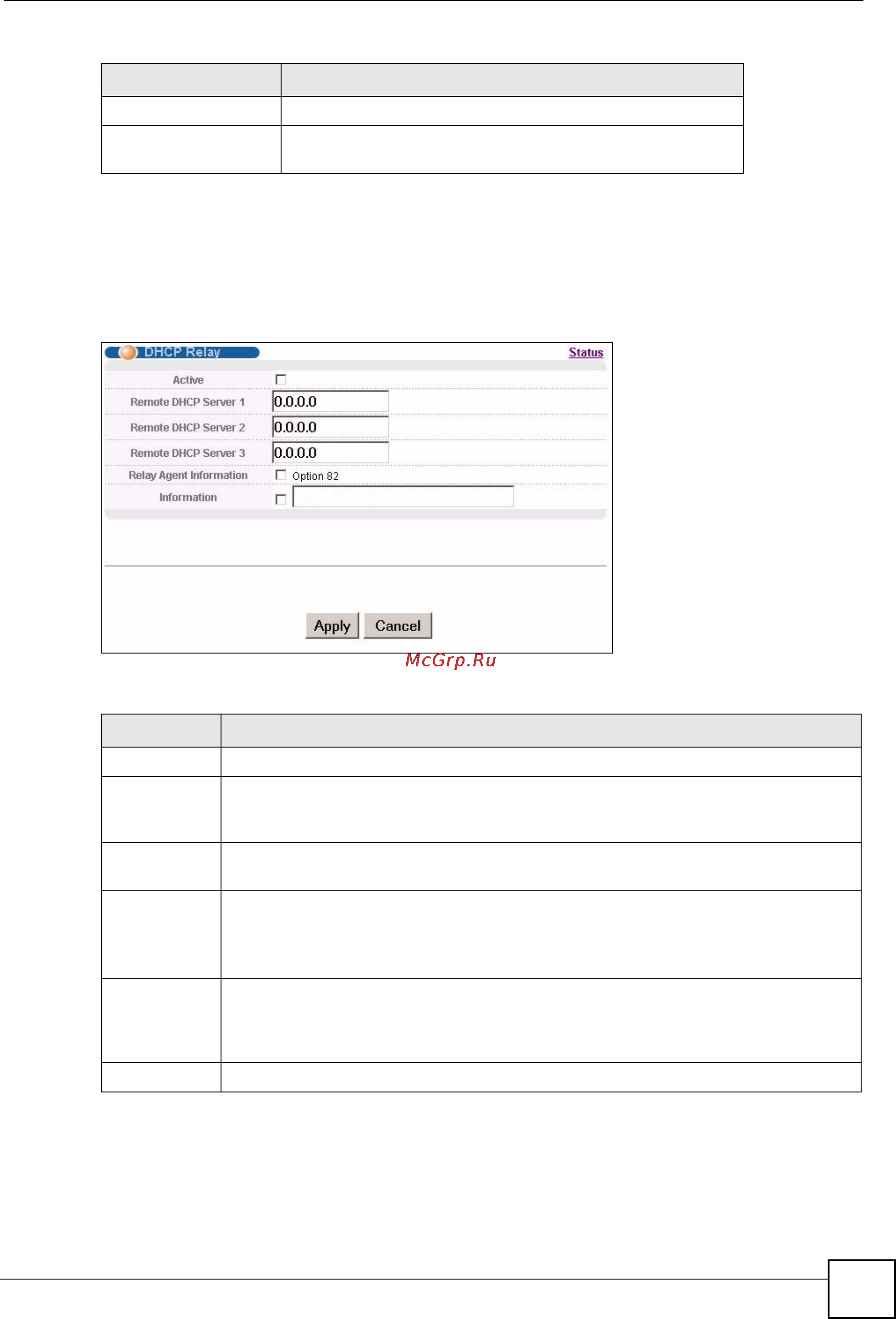 Zyxel GS-2024 EE [169/266] Dhcp in the navigation panel and click the global link to display the screen as shown
