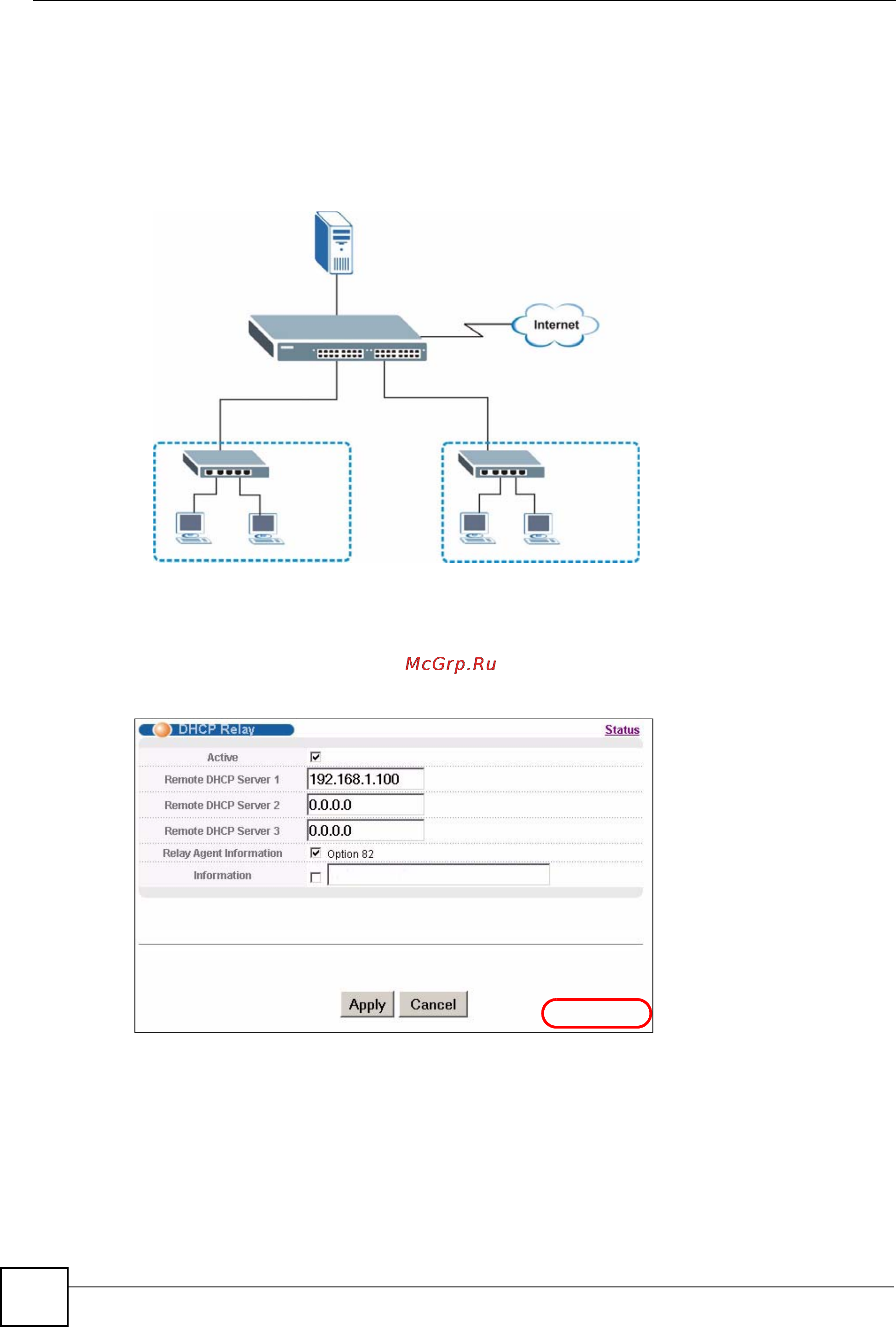 Zyxel GS-2024 EE [170/266] Global dhcp relay configuration example