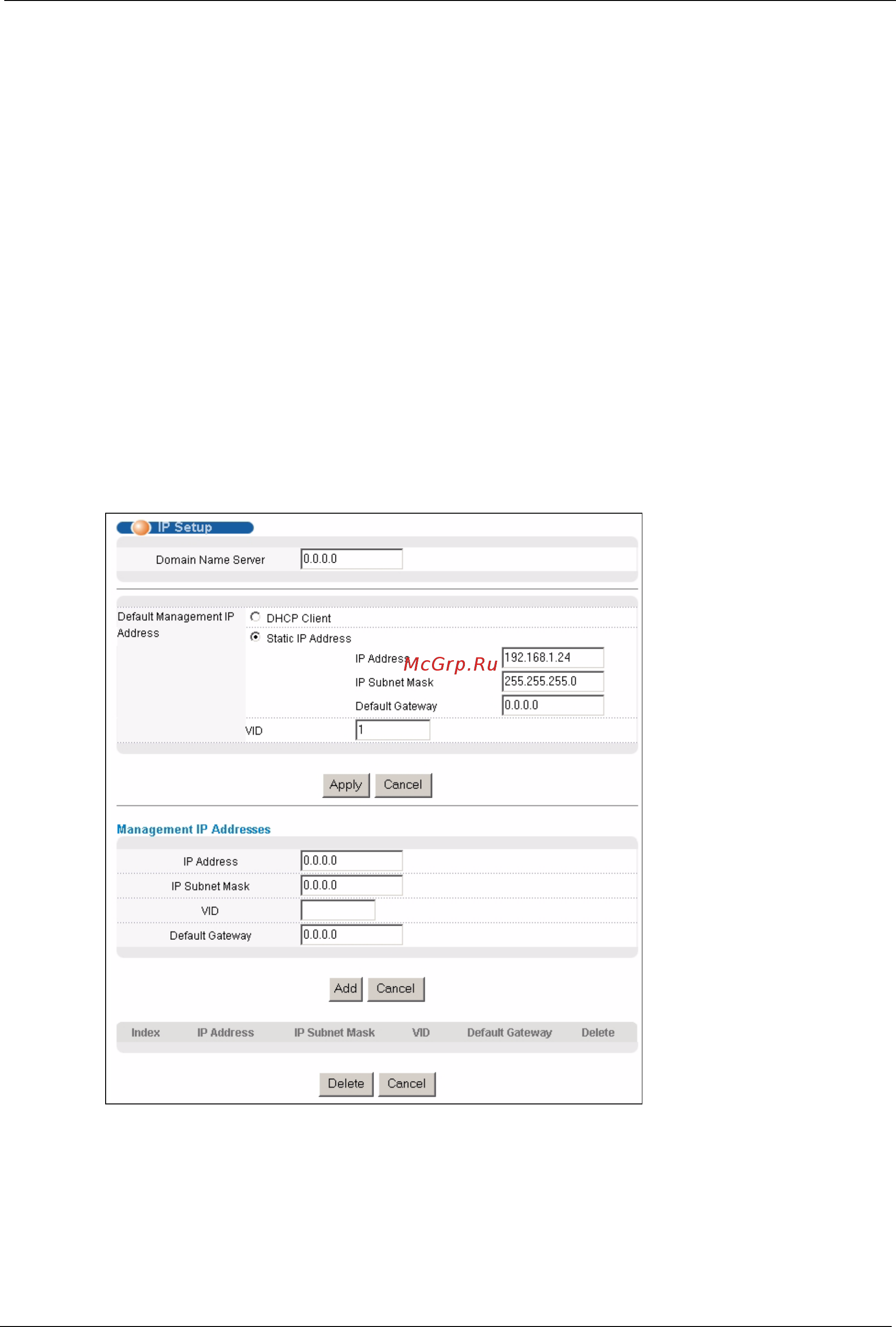 Zyxel ES-2108 [77/296] Настройки протокола ip