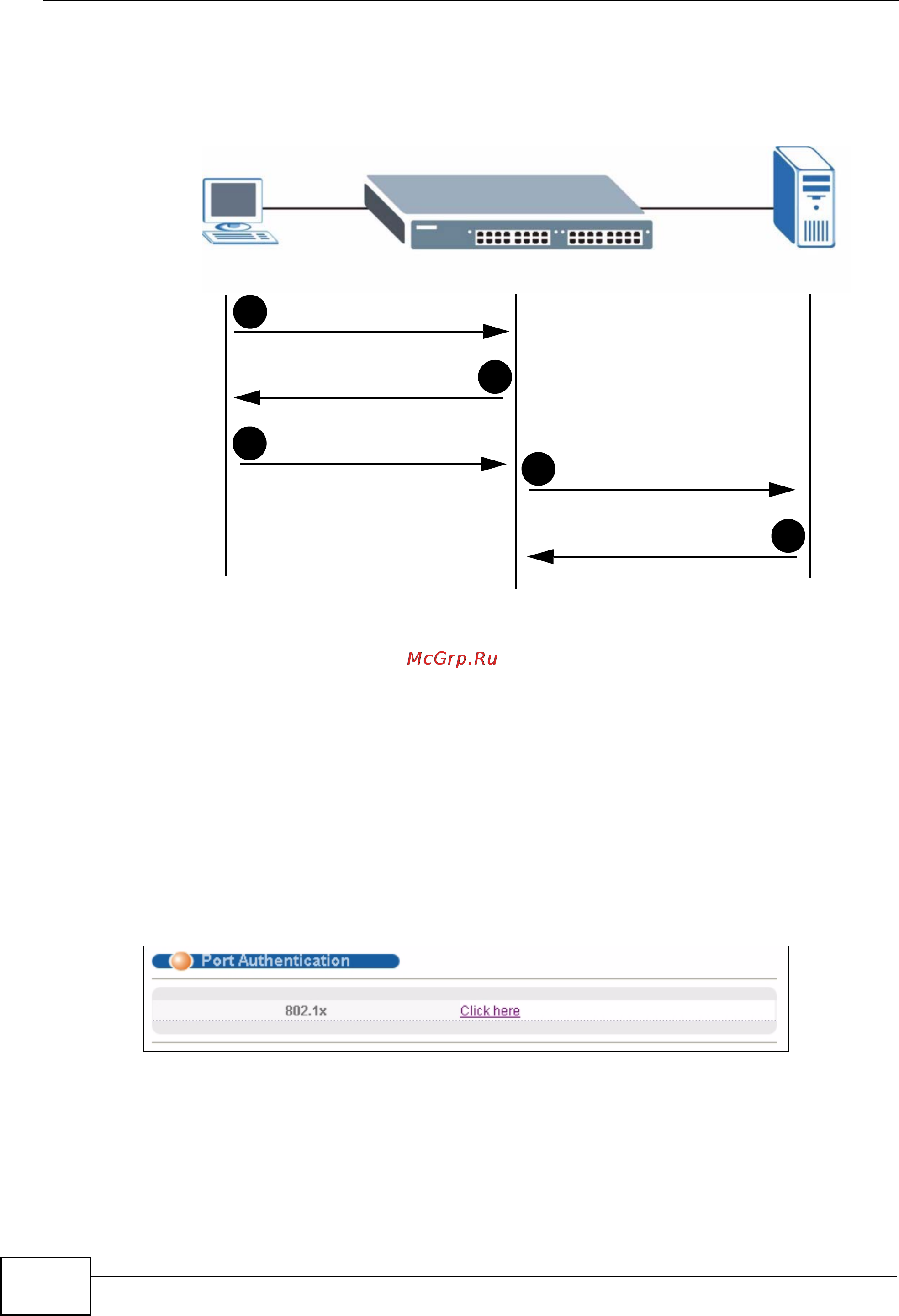 Zyxel MES-3528 [160/354] Port authentication configuration