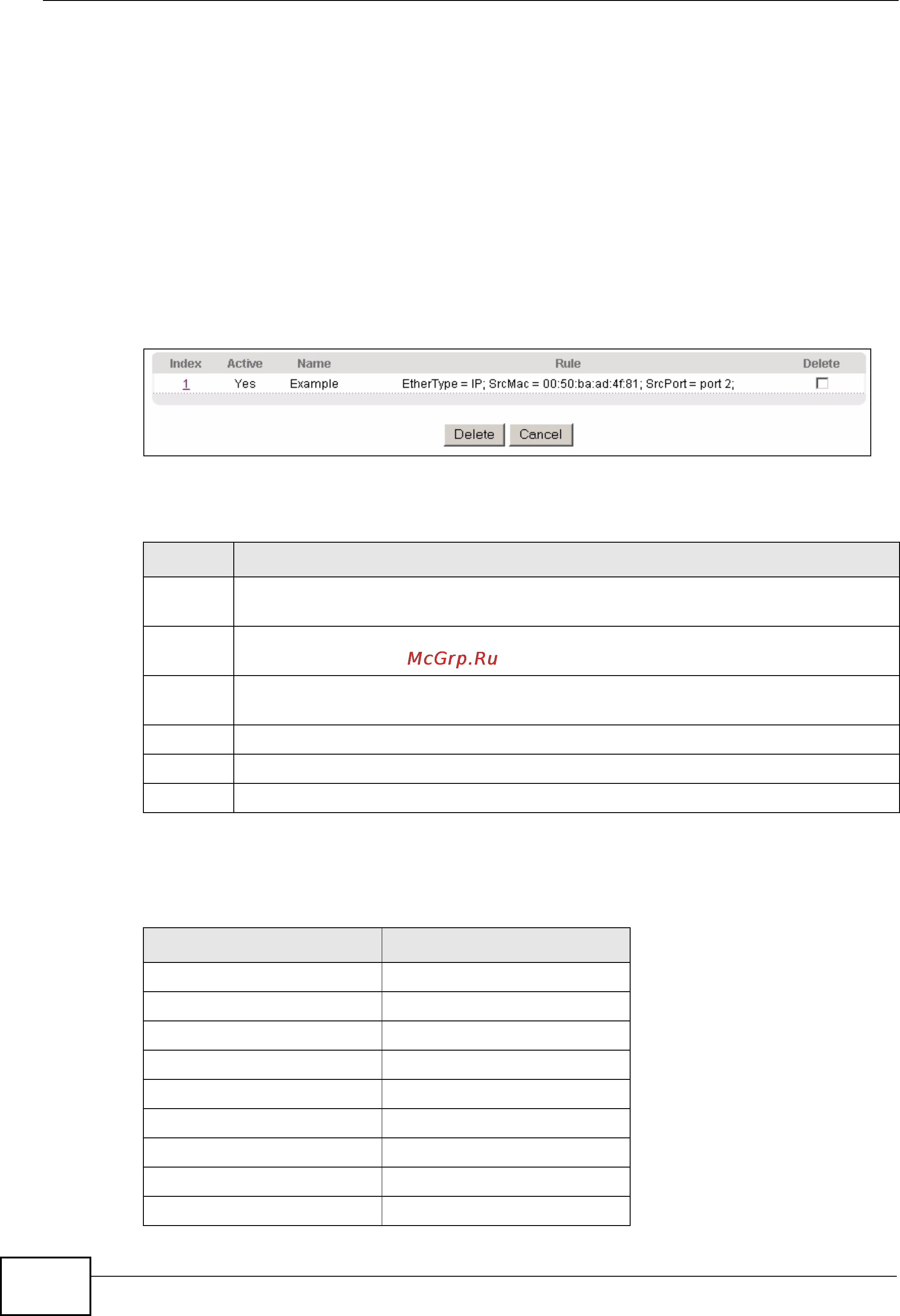 Zyxel MES-3528 [170/354] Viewing and editing classifier configuration