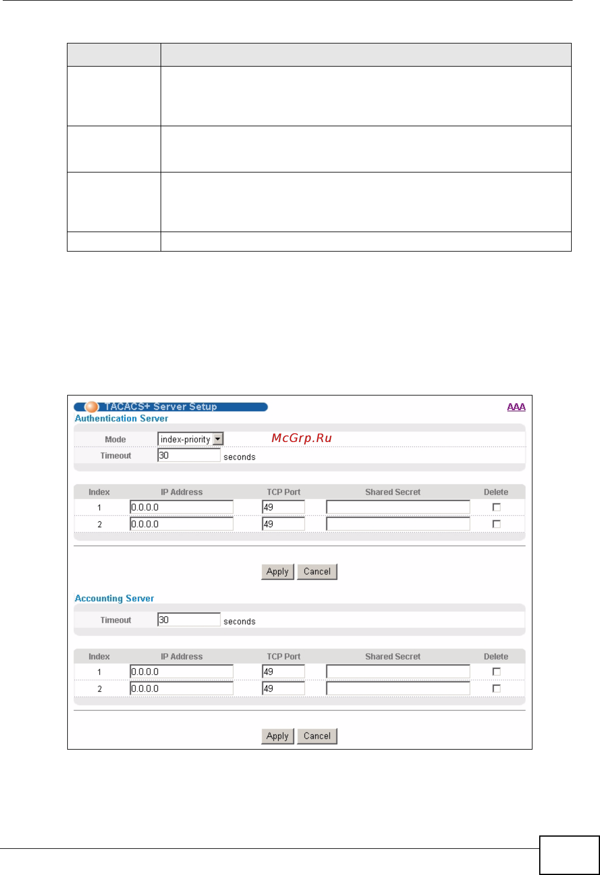 Zyxel MES-3528 [203/354] Radius server setup continued