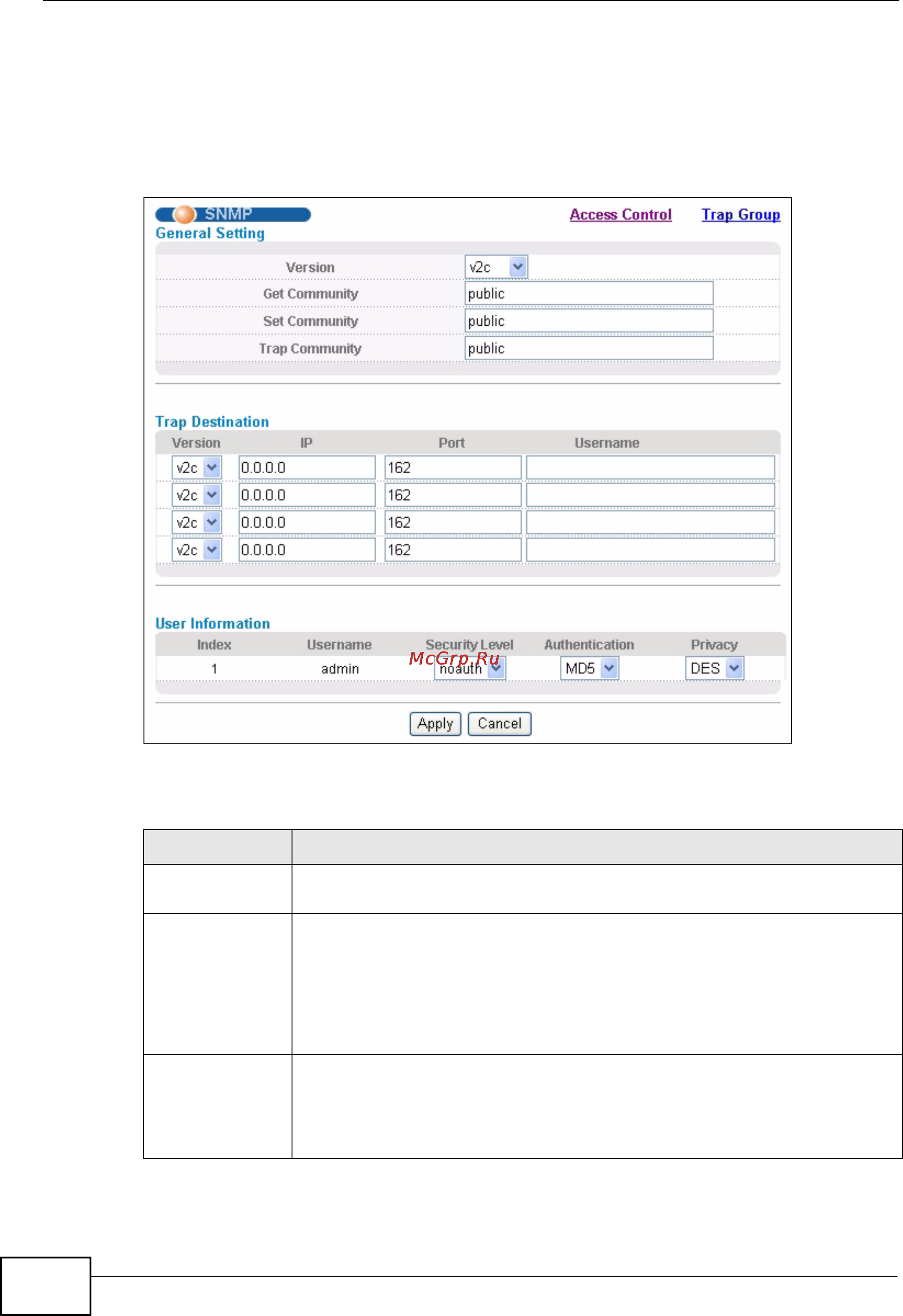 Zyxel MES-3528 [282/354] Configuring snmp